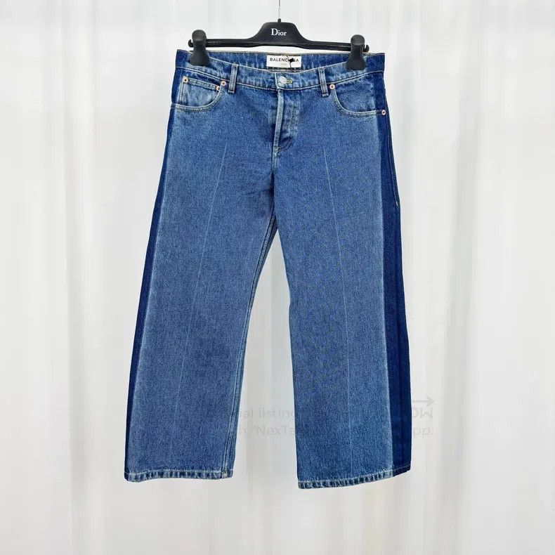 Balenciaga Balenciaga Washed Color Block Denim Pants Size US 36 / EU 52 - 1 Thumbnail