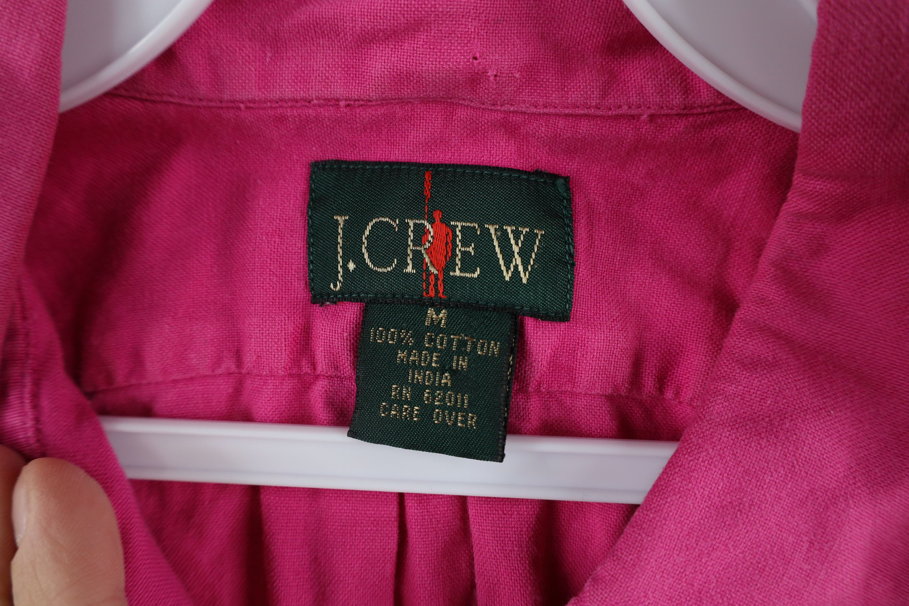 J.Crew × Vintage Vintage 90s J Crew Short Sleeve Button Down Shirt Pink Size US M / EU 48-50 / 2 - 8 Thumbnail