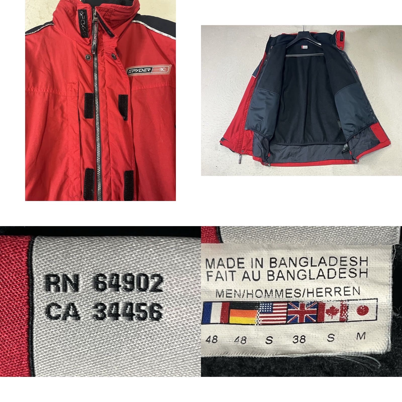 Spyder VINTAGE Spyder 2 in 1 Jacket Lined Fleece Red Snowboard Windbreaker Full Zip Men Small Size US S / EU 44-46 / 1 - 8 Thumbnail