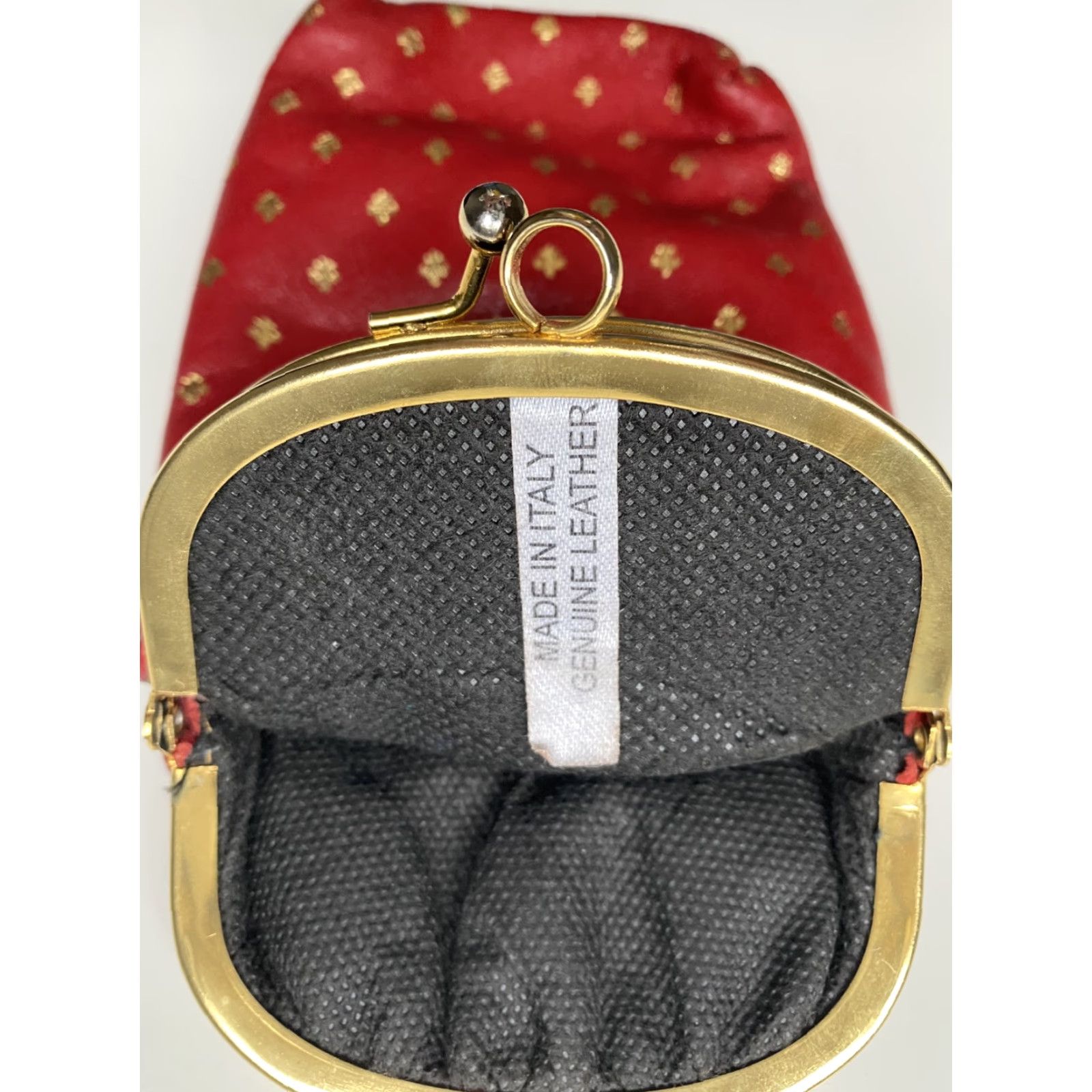 Vintage Vintage Red Leather Fleur De Lis Clutch Bag Italy Leather Clutch Red Unbranded Glasses Cig Case Vintage 90s Womens/Unisex Size ONE SIZE - 6 Thumbnail
