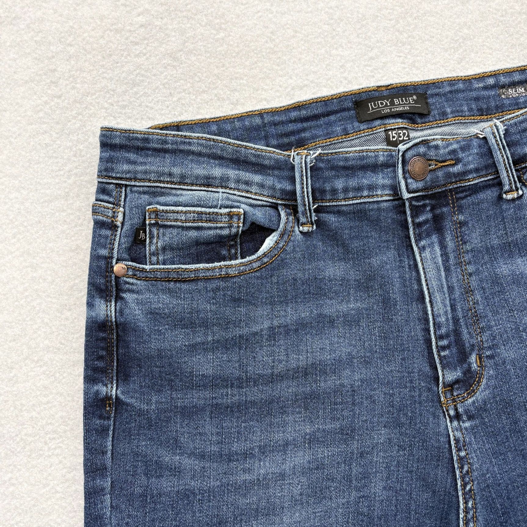 Vintage Judy Blue Slim Fit Skinny Crop Jeans Womens 32 Blue High Rise Stretch Preppy Size 24" / US 00 / IT 34 - 3 Thumbnail