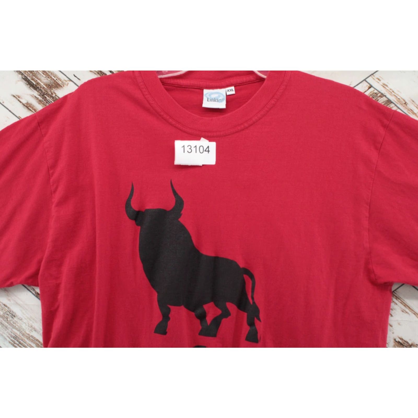 Vintage Links T-shirt Adult XXL Red 100% Cotton Spain Running Of The Bulls Size US XXL / EU 58 / 5 - 6 Thumbnail