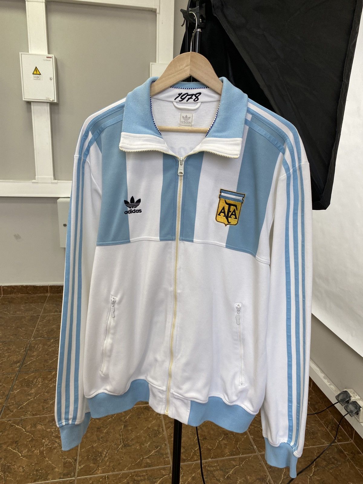 Adidas 🇦🇷 Vintage Adidas Argentina 1978 2005 reproduction Zip Hoodie Size US XL / EU 56 / 4 - 1 Thumbnail