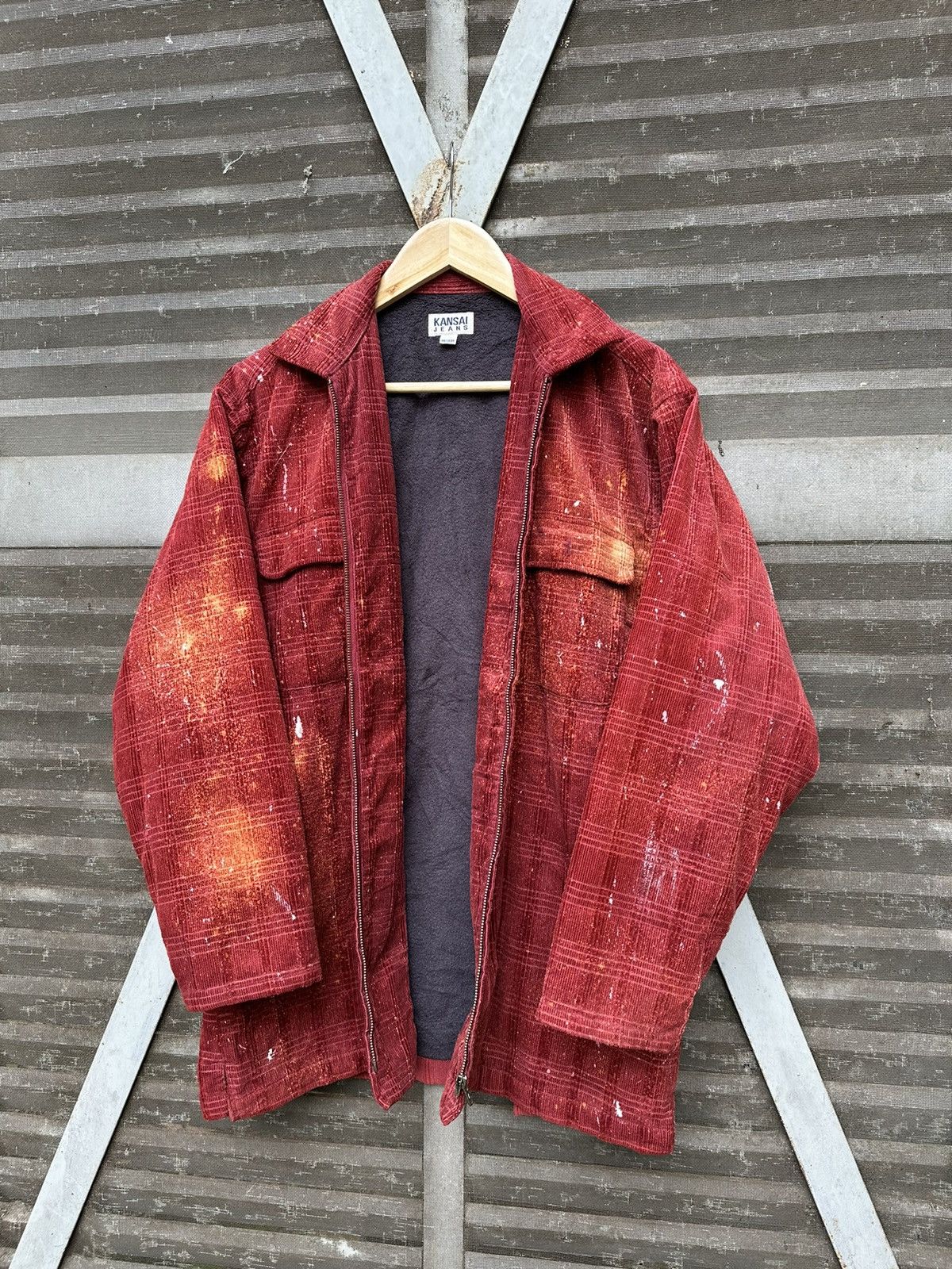 Kansai Yamamoto 👹Kansai Yamamoto Paint Splatter Corduroy Jacket Size US L / EU 52-54 / 3 - 12 Thumbnail