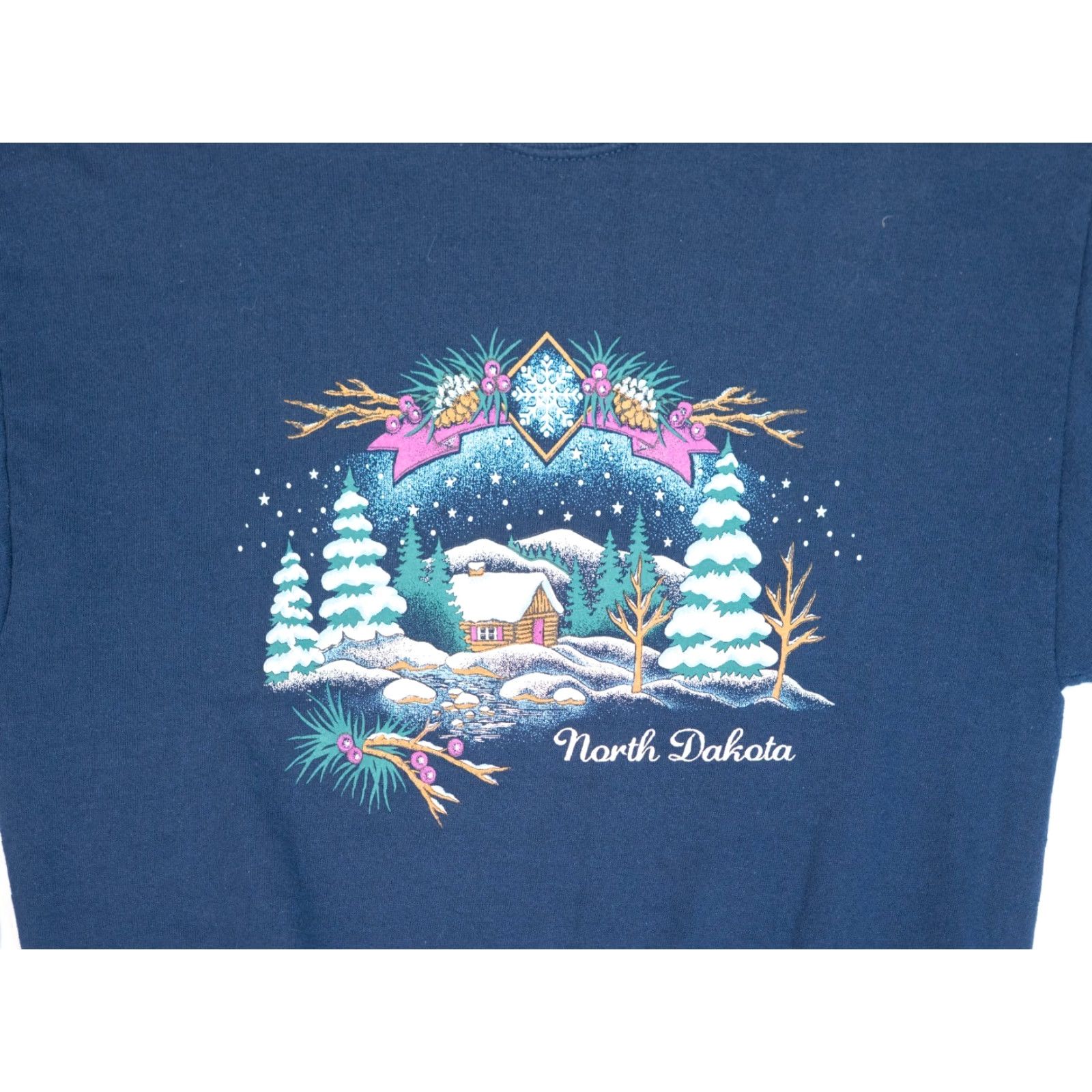 Jerzees VINTAGE Jerzees North Dakota Sweatshirt Men L Crewneck Blue 90s Christmas Outdoor Logo USA VTG Santa Size US L / EU 52-54 / 3 - 2 Thumbnail