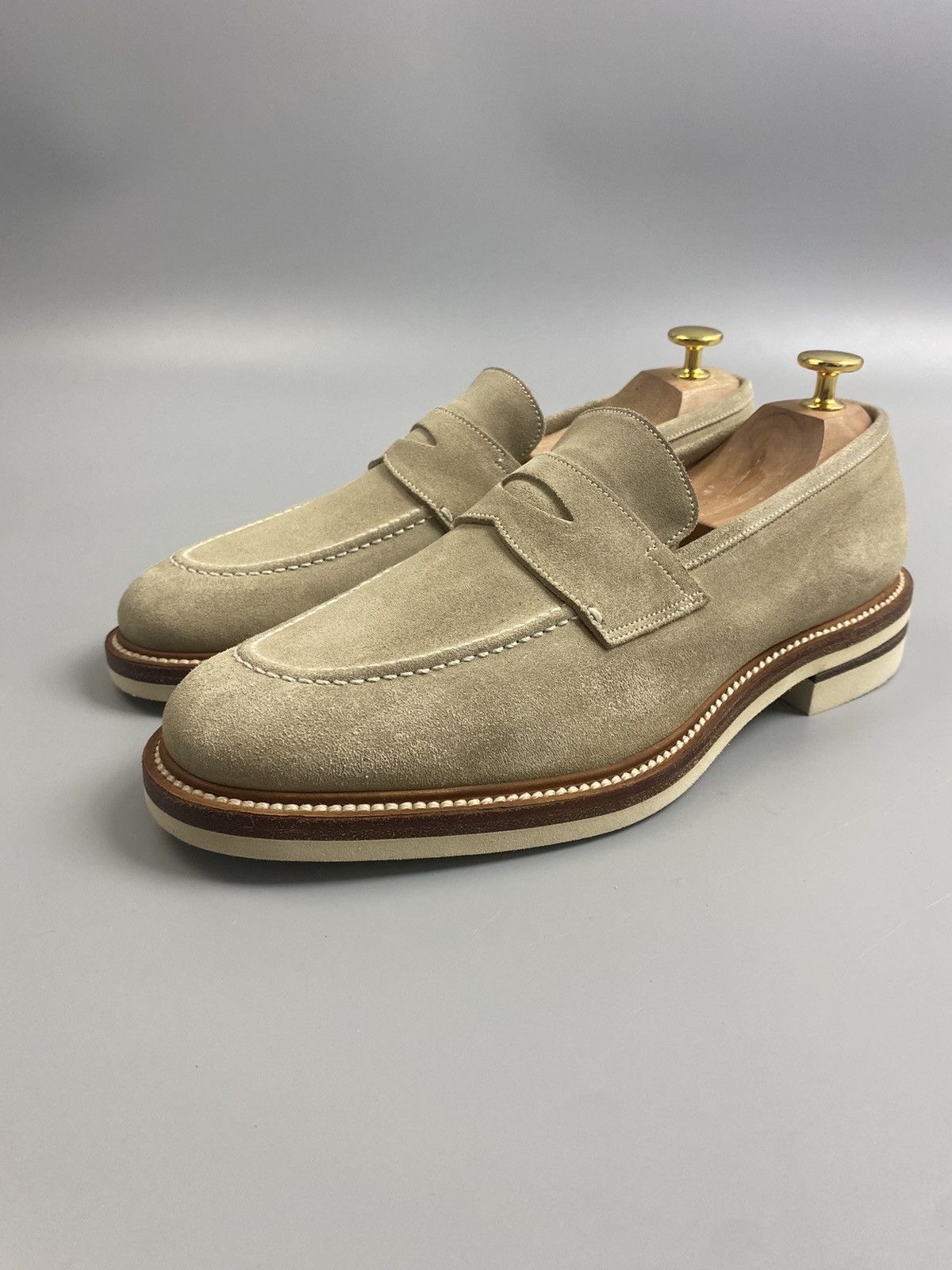 Kiton Kiton Beige Leather Suede Loafers Size US 6.5 / EU 39-40 - 1 Thumbnail