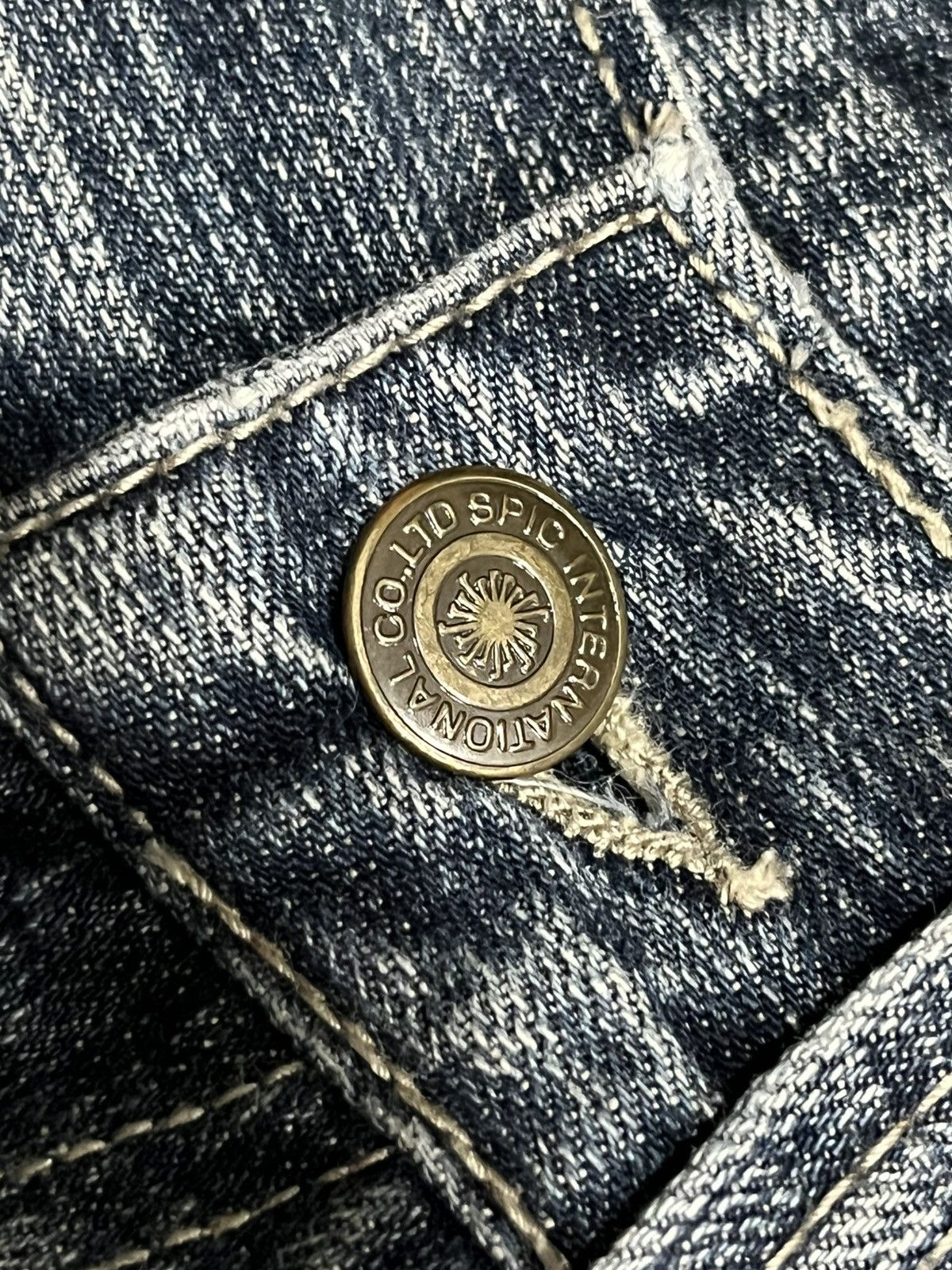 Tornado Mart Tornado Mart Python Pocket Distressed Blue Wash Flare Jeans Size 30" / US 8 / IT 44 - 5 Thumbnail