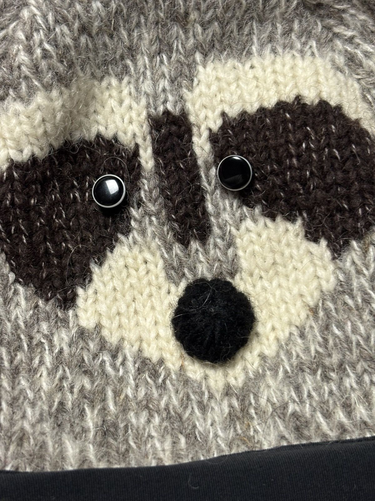 Other deLux Raccoon Knit Beanie Animal Costume Tail Ears One Size Size ONE SIZE - 8 Thumbnail