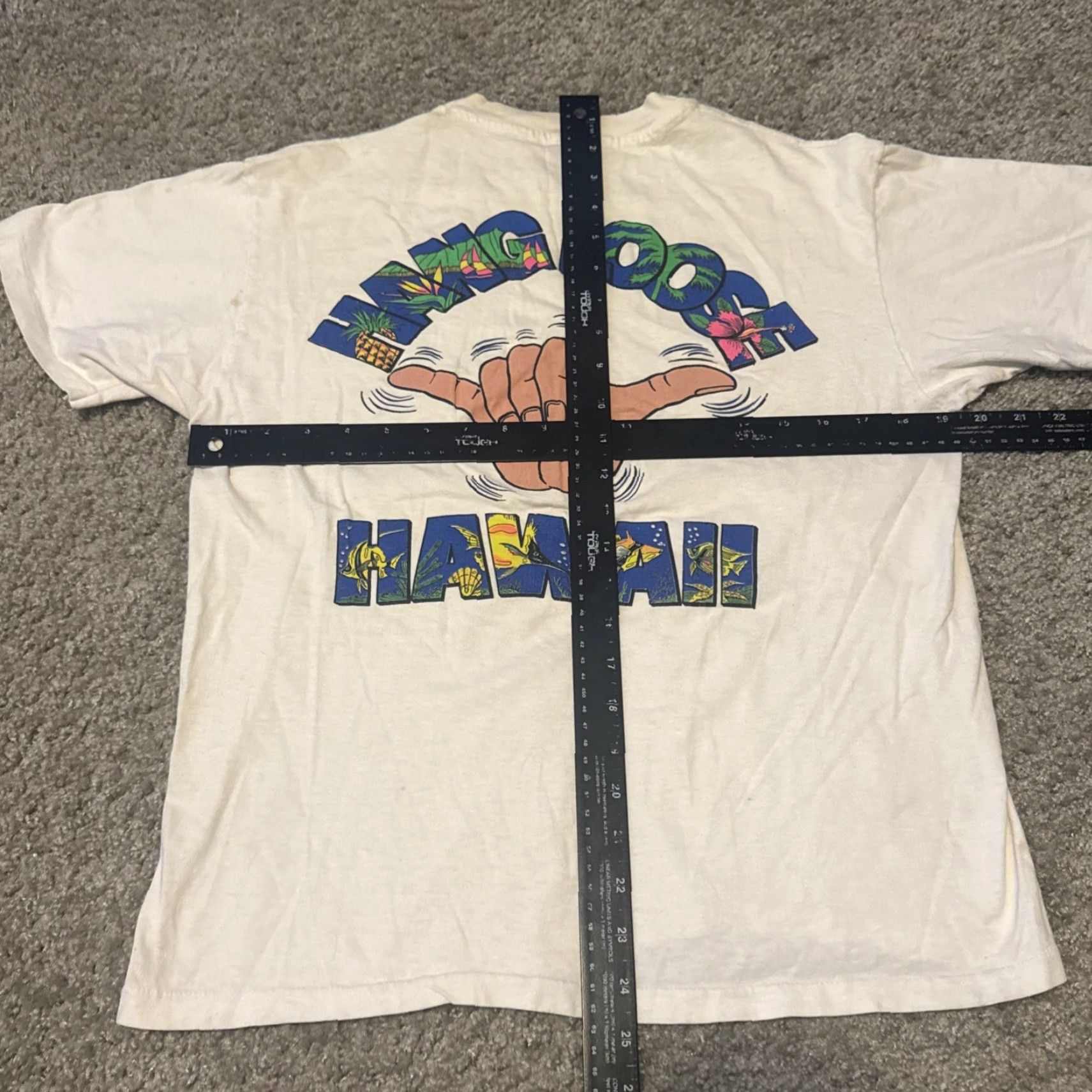 Vintage VINTAGE Hang Loose Hawaii Surf T-Shirt White M 80s Cyber Skate Men Regular Medium Size US M / EU 48-50 / 2 - 4 Thumbnail
