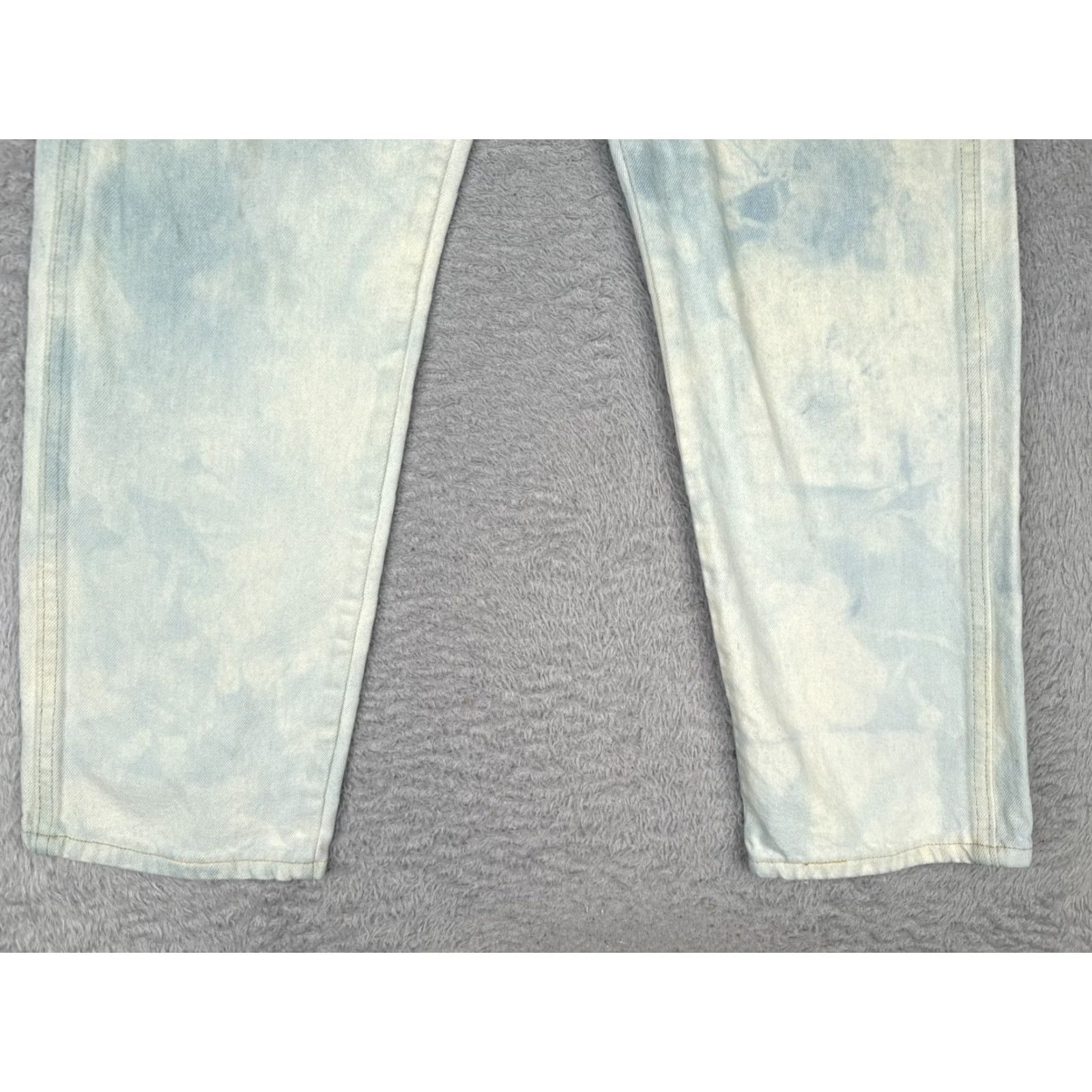 Denime Maverick Jeans Mens 32x30 Blue Denim Acid Wash Straight Leg Distressed Cotton Size US 32 / EU 48 - 2 Thumbnail