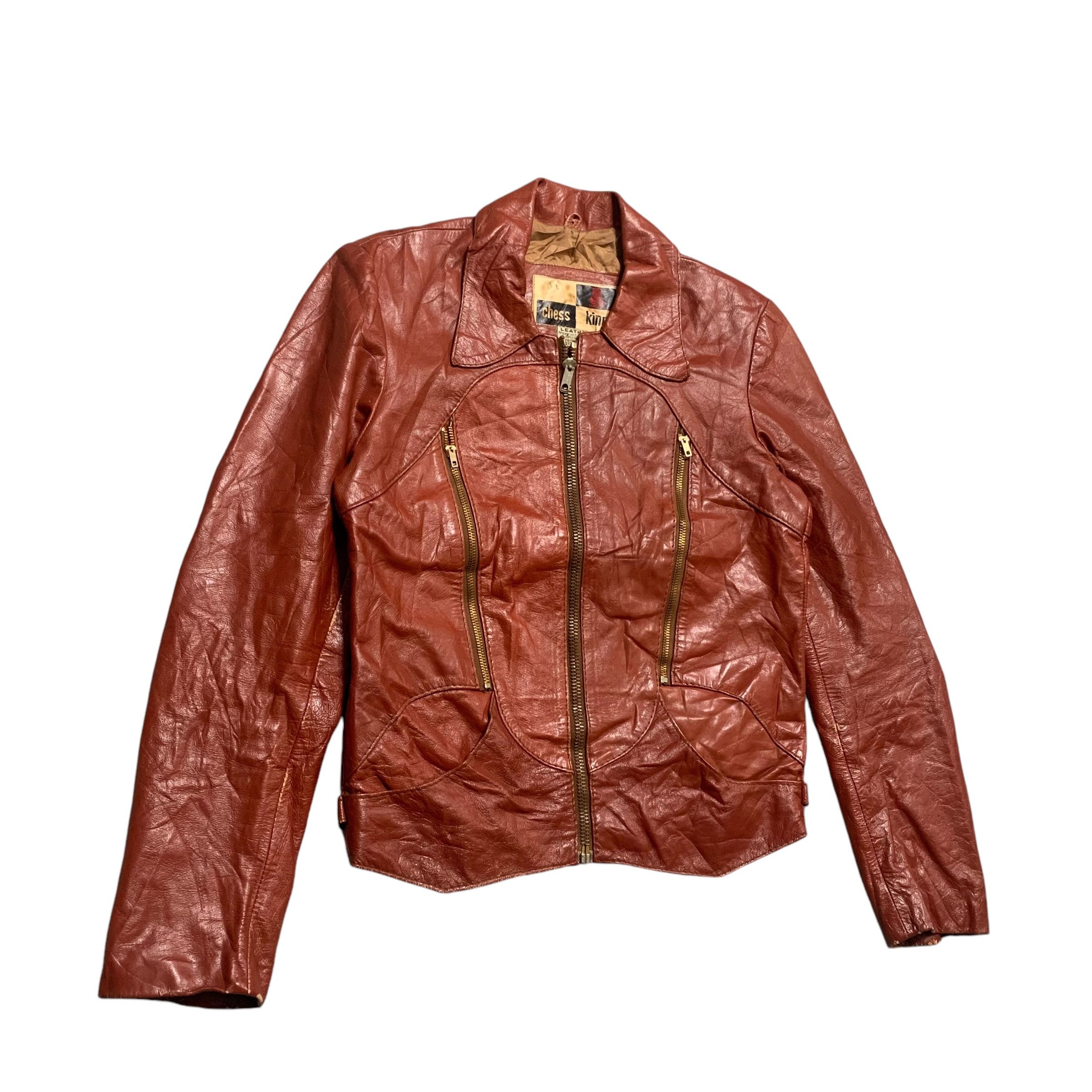 Vintage Vintage 70s Chess King Motorcycle Riding Leather Jacket Size US S / EU 44-46 / 1 - 2 Thumbnail