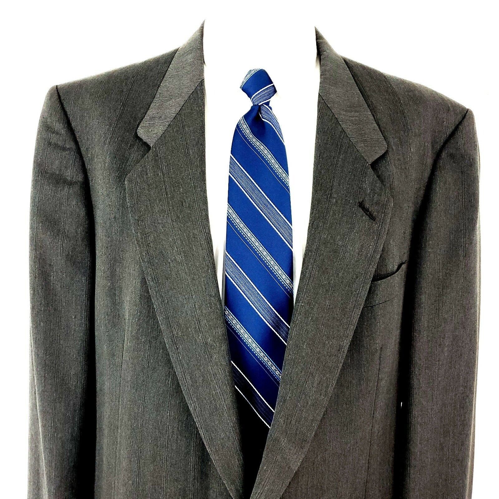 Pierre Cardin Pierre Cardin Wool 2 Button Blazer 44L Portly Green Herringb Size 44L - 1 Thumbnail