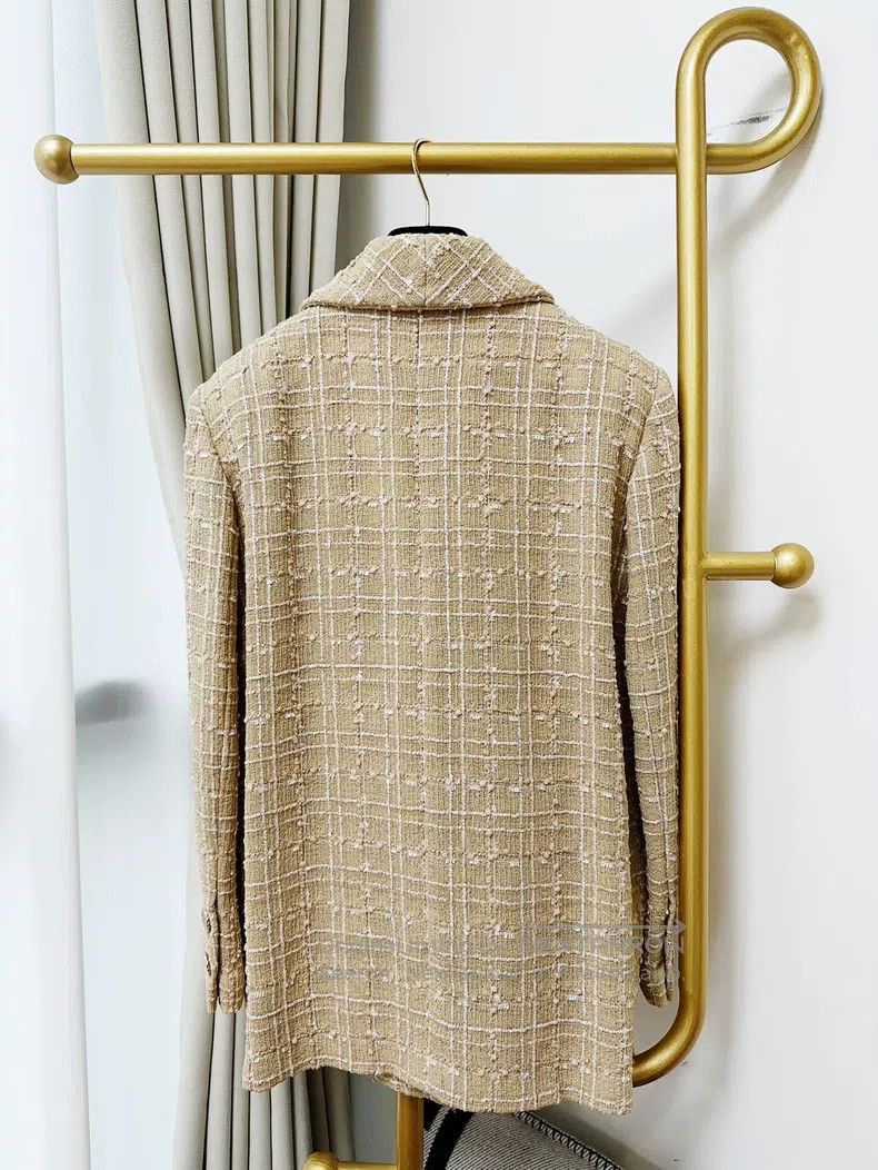 Chanel Chanel 19S beach series gold plaid long-sleeved suit jacke Size XXS / US 00 / IT 34 - 3 Thumbnail