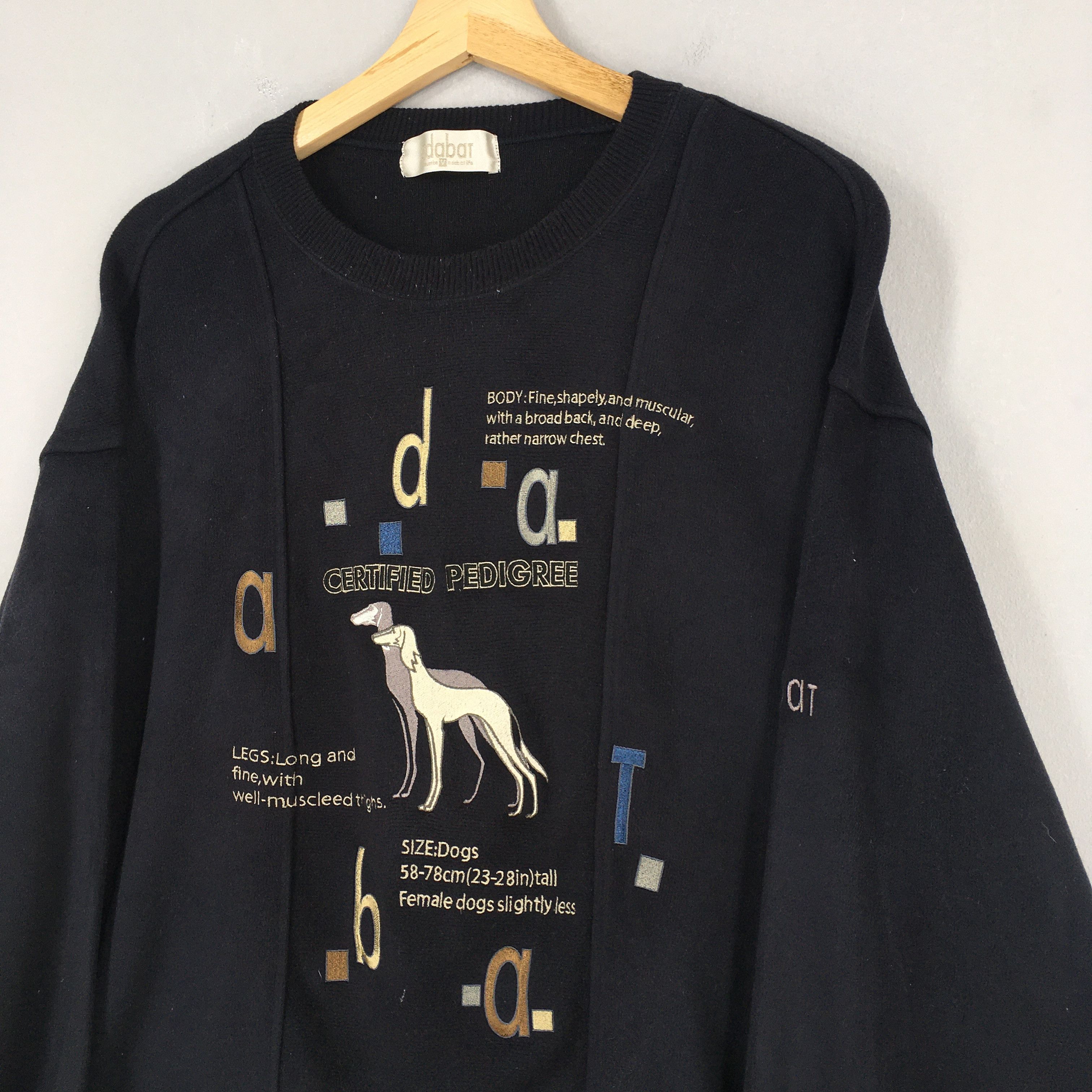 Vintage Vintage Adabat Dog Black Sweatshirt Large Size US L / EU 52-54 / 3 - 3 Thumbnail