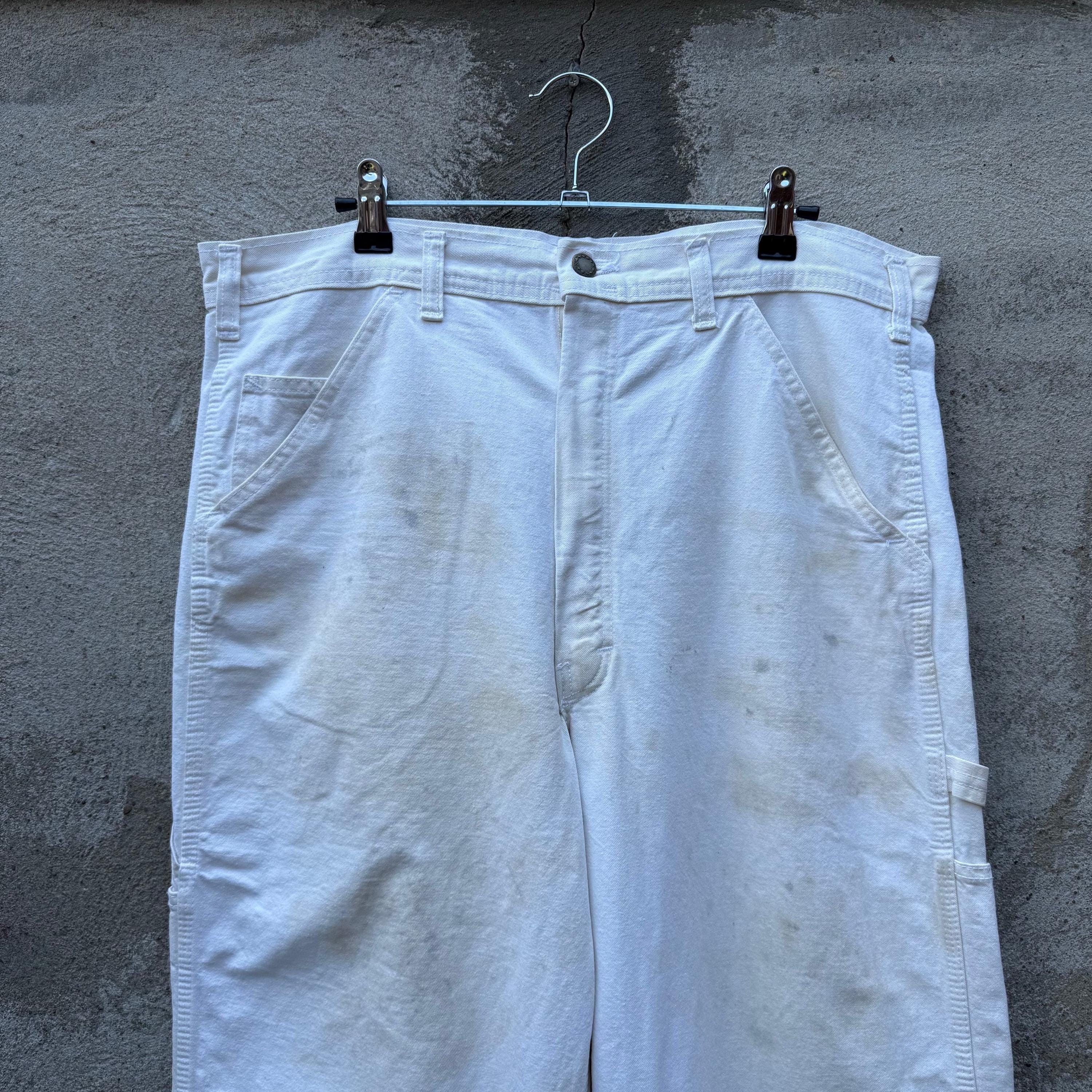 Stan Ray 80's White Paint Splatter Painter Canvas Work Pants Size US 35 - 7 Thumbnail