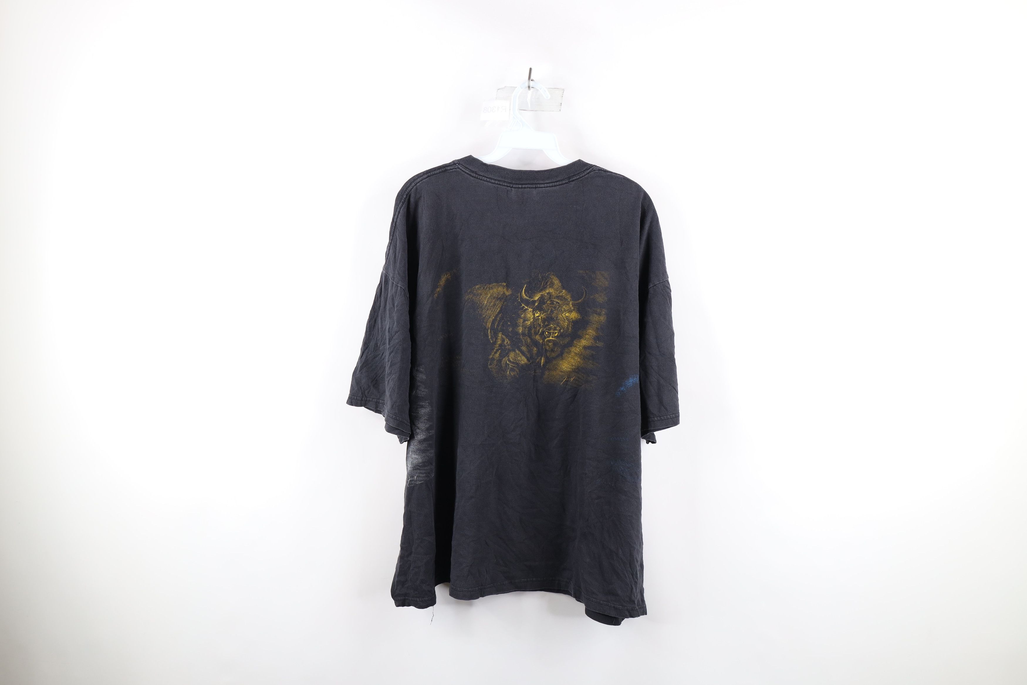 Vintage Vintage 90s Print Native American Alliance Buffalo T-Shirt Size US XXL / EU 58 / 5 - 13 Thumbnail