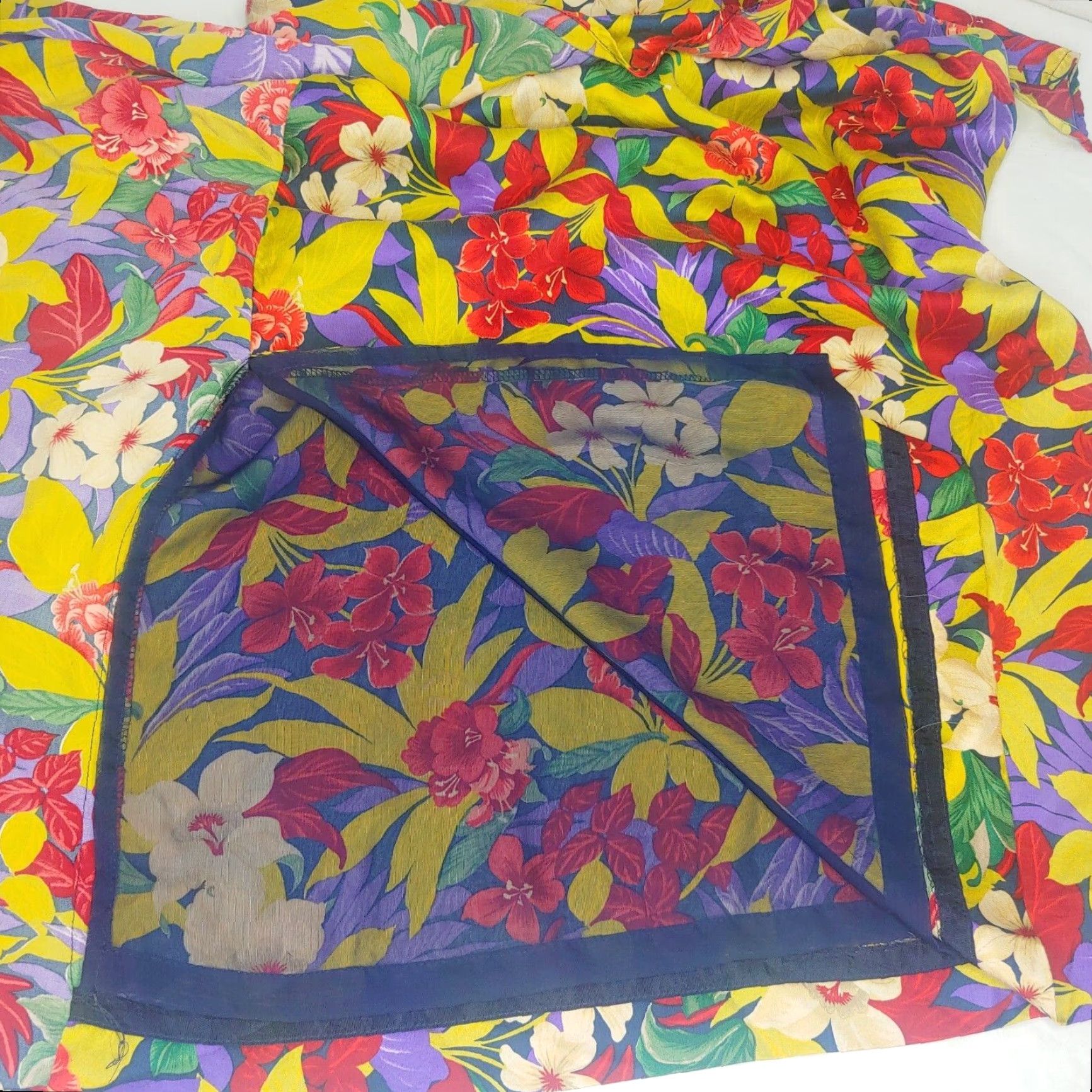 ALOHAS V Valerie Stevens Silk Skirt Long Faux Wrap Tie Waist Multicolor Floral 35.5" Beach Vacation Women 4 Silk Skirt Size 27" / US 4 / IT 40 - 5 Thumbnail