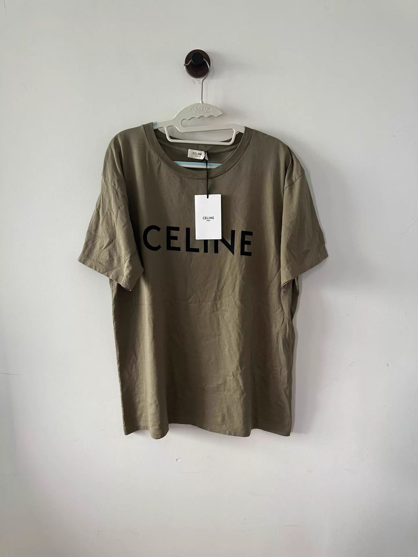 Celine CELINE Khaki Green Logo Short Sleeve M Size US M / EU 48-50 / 2 - 1 Thumbnail