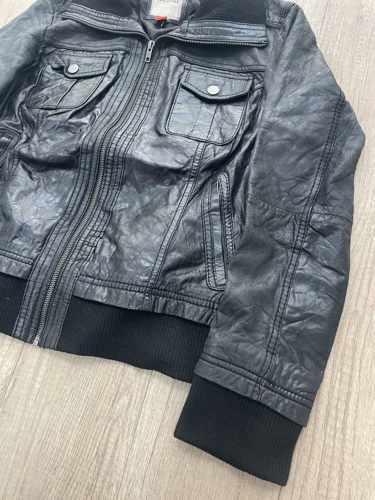 14th Addiction Rare leather bomber jacket 14th addiction style multipocket Size US M / EU 48-50 / 2 - 3 Thumbnail