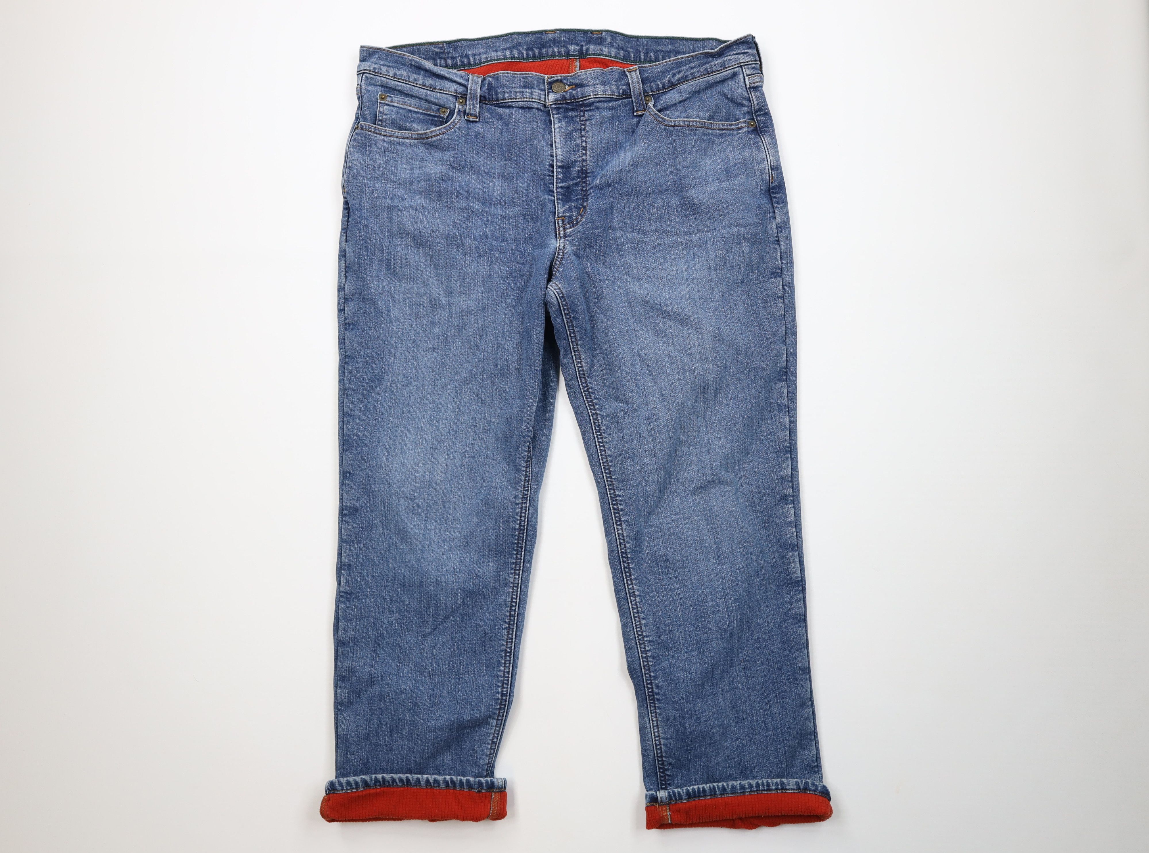 L.L. Bean Vintage LL Bean Fleece Lined Wide Leg Stretch Denim Jeans Size US 40 / EU 56 - 1 Thumbnail