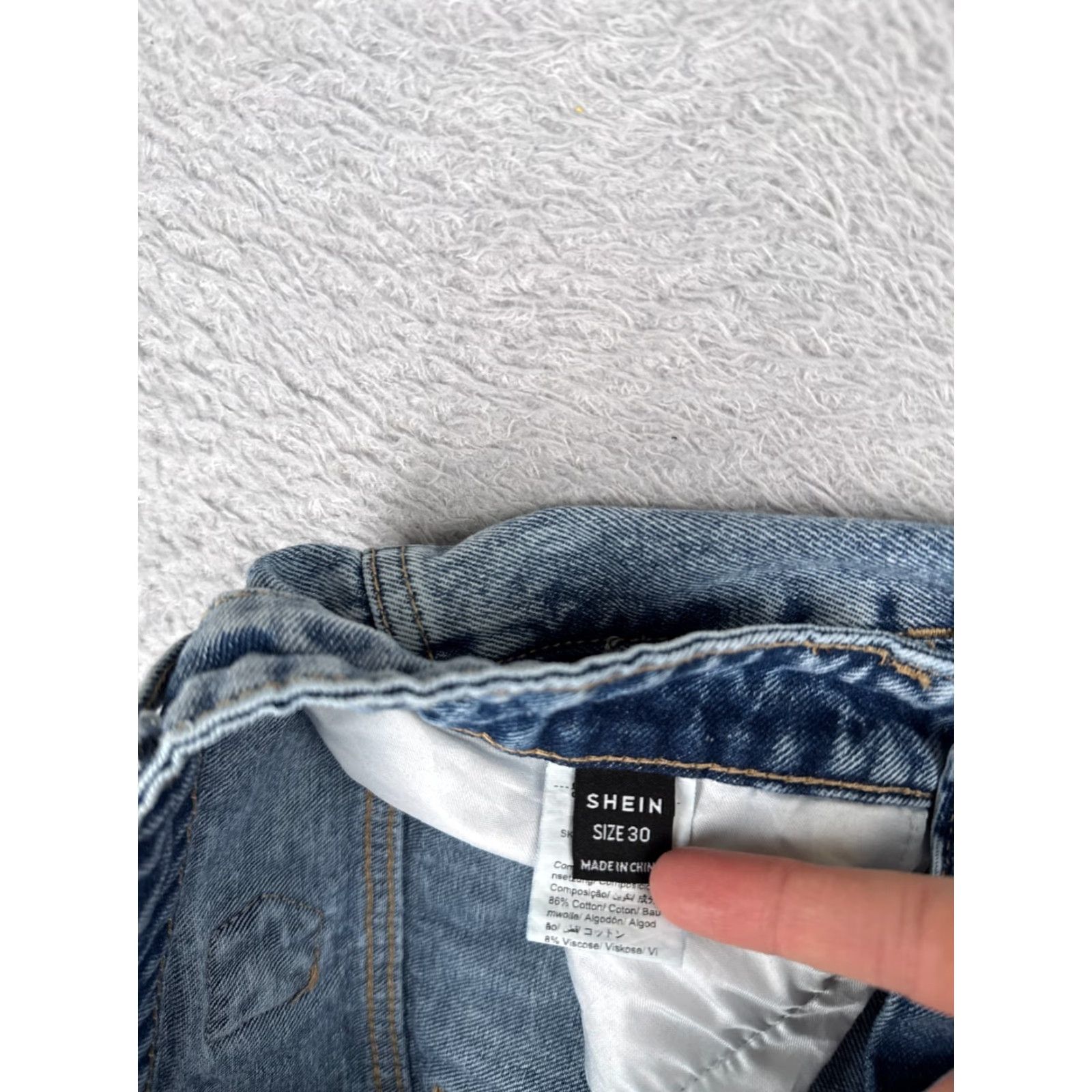 Shein SheIn Jeans Women 29x29 Blue Denim Wide-Leg High Rise 5-Pocket Button Zip Cotton Blend Retro 90s Womens Size 29" - 6 Thumbnail