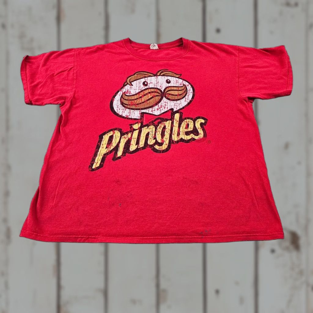 Anvil VINTAGE Pringles Shirt Mens XL Red Graphic Print T-Shirt 100% Cotton Anvil Crew Neck Short Sleeve Mens XL Red 90s Concert Merch Size US XL / EU 56 / 4 - 1 Thumbnail