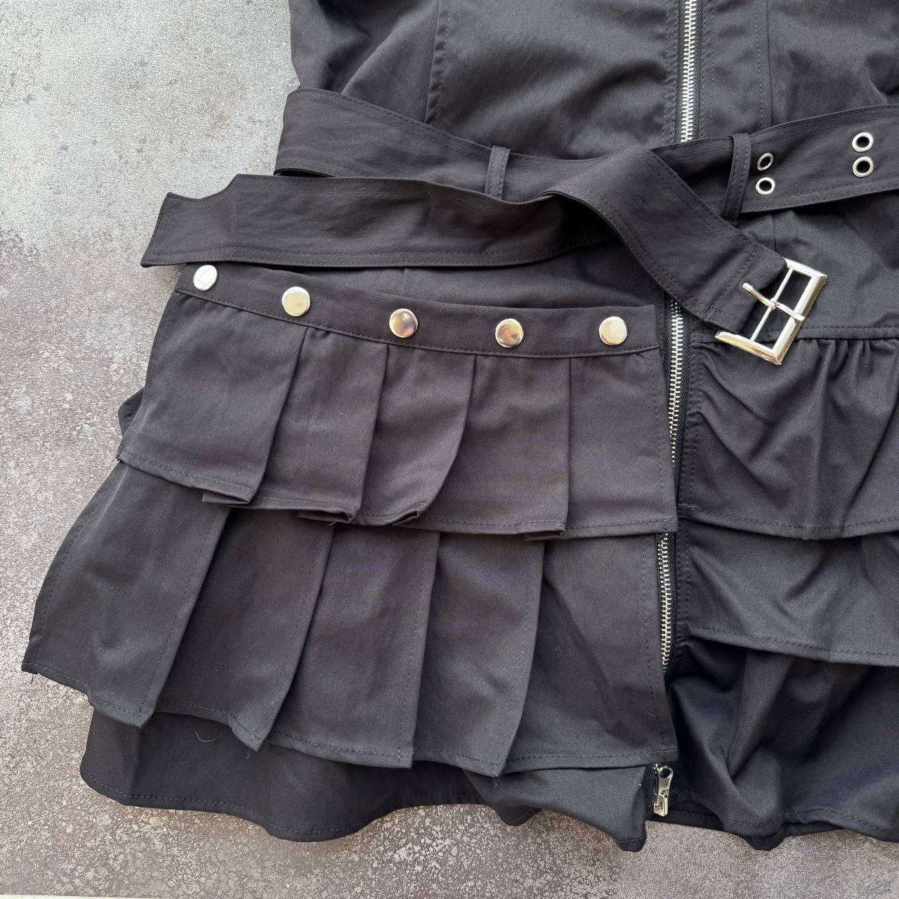 If Six Was Nine Y2K Avant Garde Goth Emo Strap Belt Mini Dress Size M / US 6-8 / IT 42-44 - 8 Thumbnail