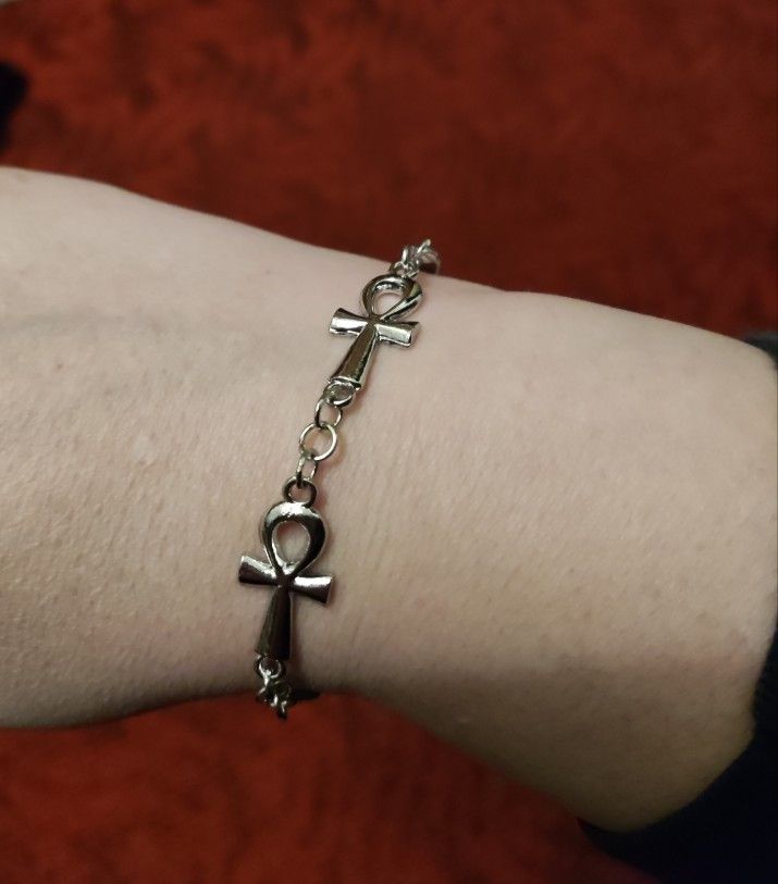 Vintage Victorian Cross Link Bracelet Size ONE SIZE - 2 Thumbnail