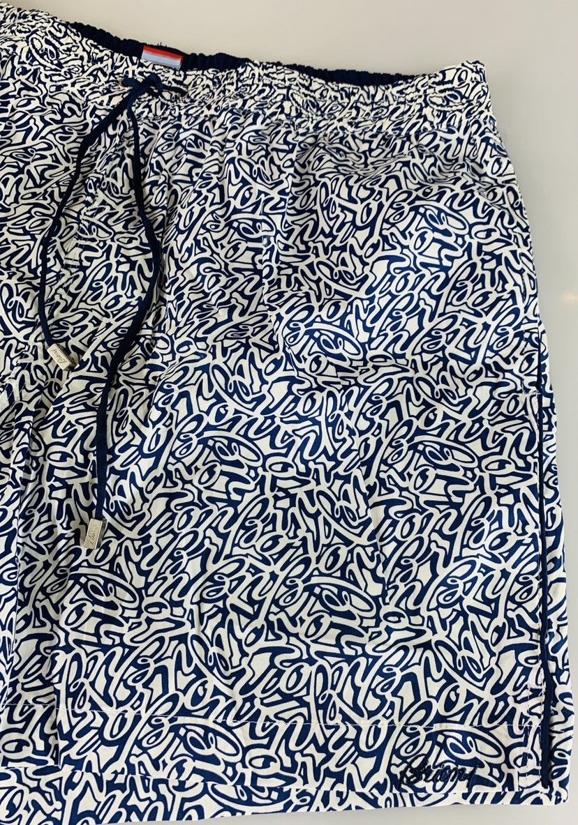 Brioni Brioni 🇮🇹 Blue Logo Script SeaMaster Resort Swim Trunk XL NWT Size US 38 / EU 54 - 9 Thumbnail
