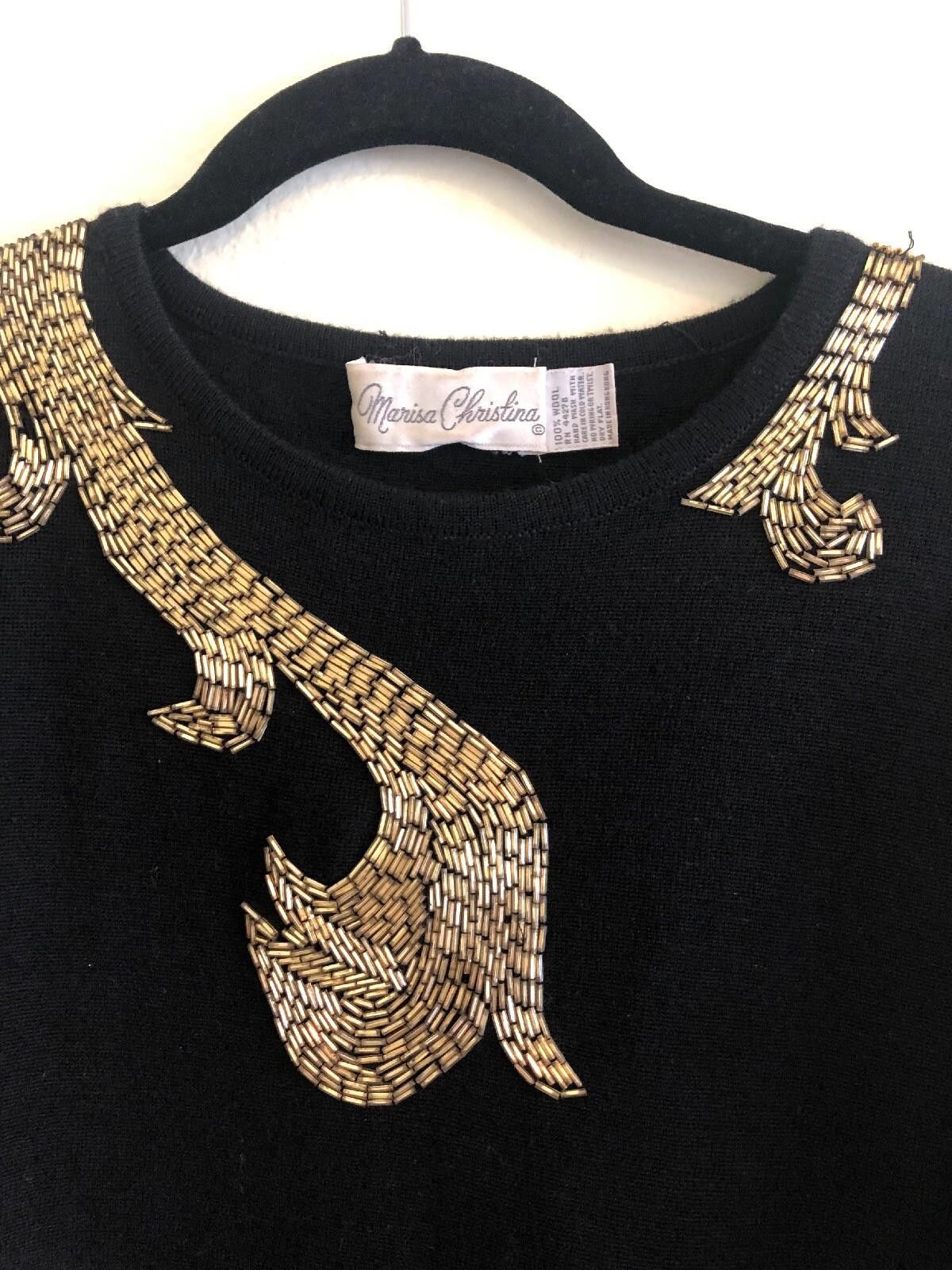 Designer MARISA CHRISTINA EMBELLISHED SWEATER VINTAGE SIZE M/L Size S / US 4 / IT 40 - 2 Thumbnail