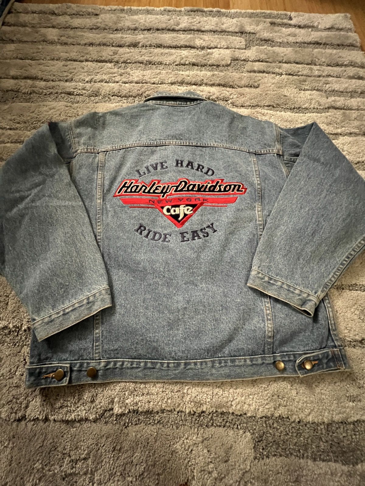 Harley Davidson Taz Denim Jacket Rough factory Riders