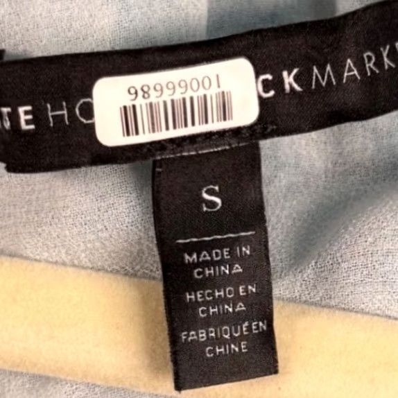 White House Black Market White House Black Market Blouse Blue Paisley Ombre Split Sleeve Long Sleeve V-Neck Peasant Lightweight Size S / US 4 / IT 40 - 5 Thumbnail