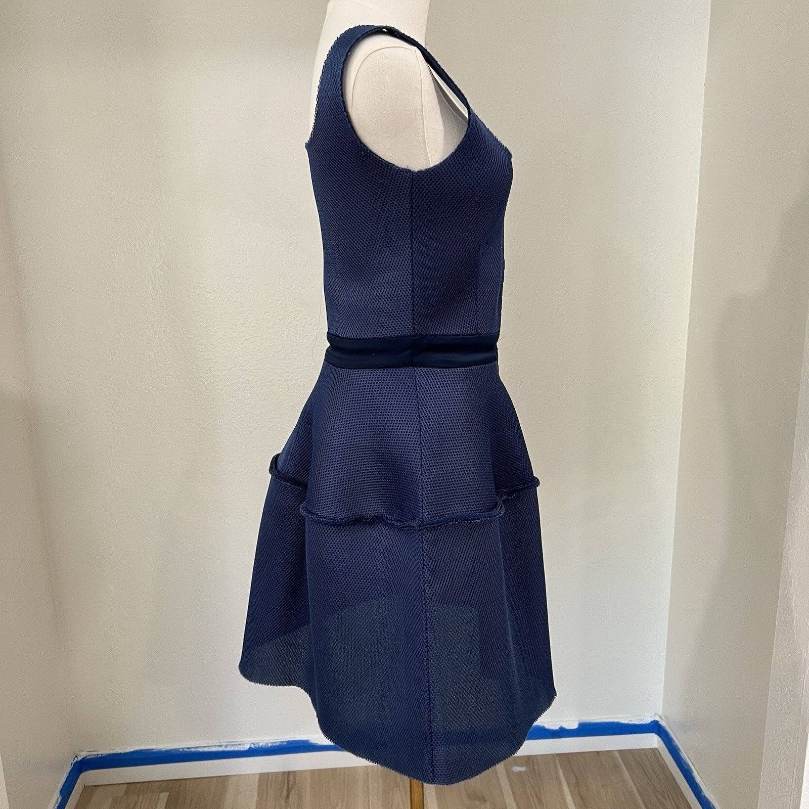 Maje Maje Mesh Mini Dress (2) Futuristic Avant Garde Blue Size XS / US 0-2 / IT 36-38 - 4 Thumbnail