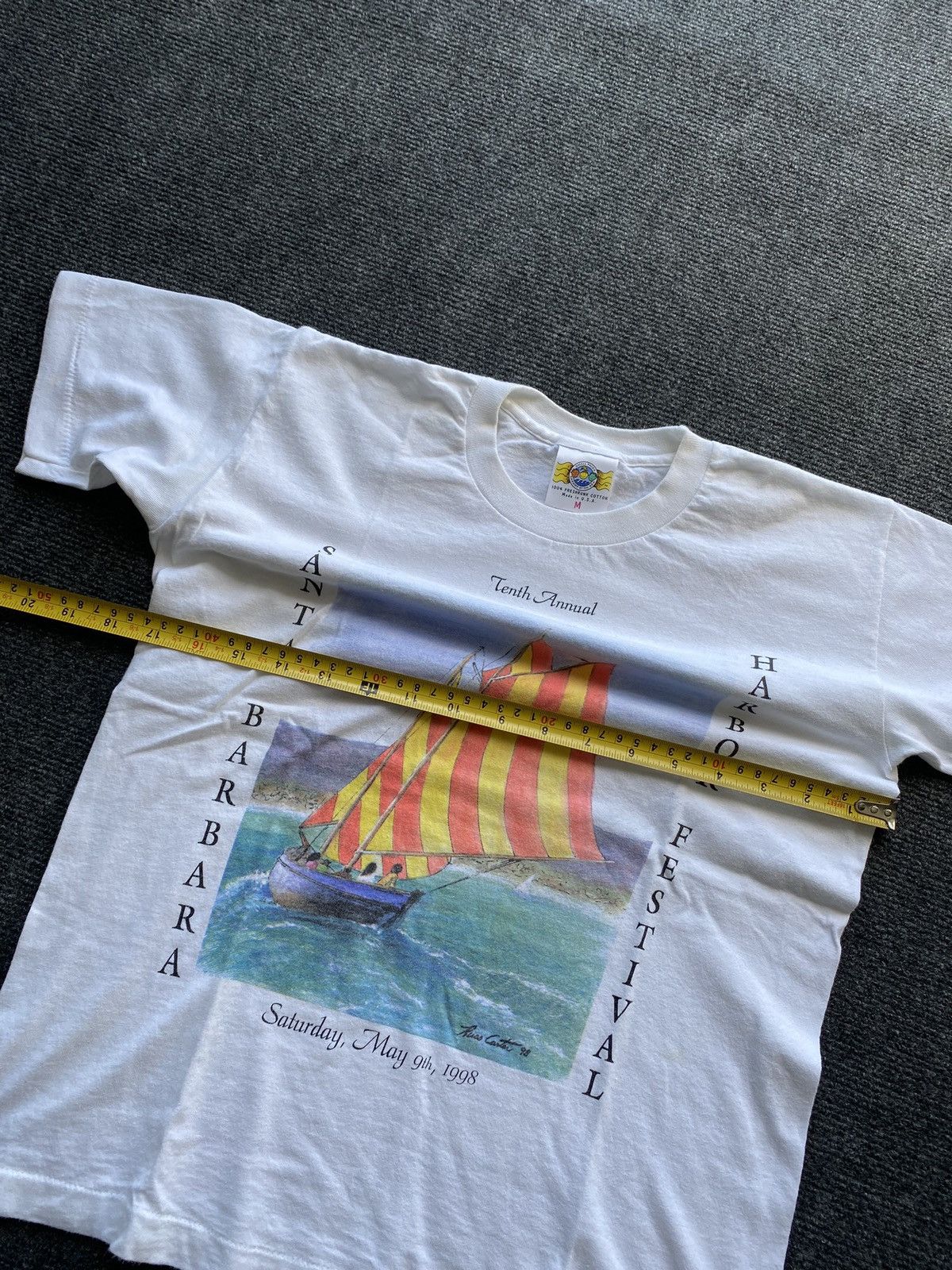 Vintage 🔥1998 Santa Barbara Russ Carter Harbor Festival tee white Size M / US 6-8 / IT 42-44 - 7 Thumbnail