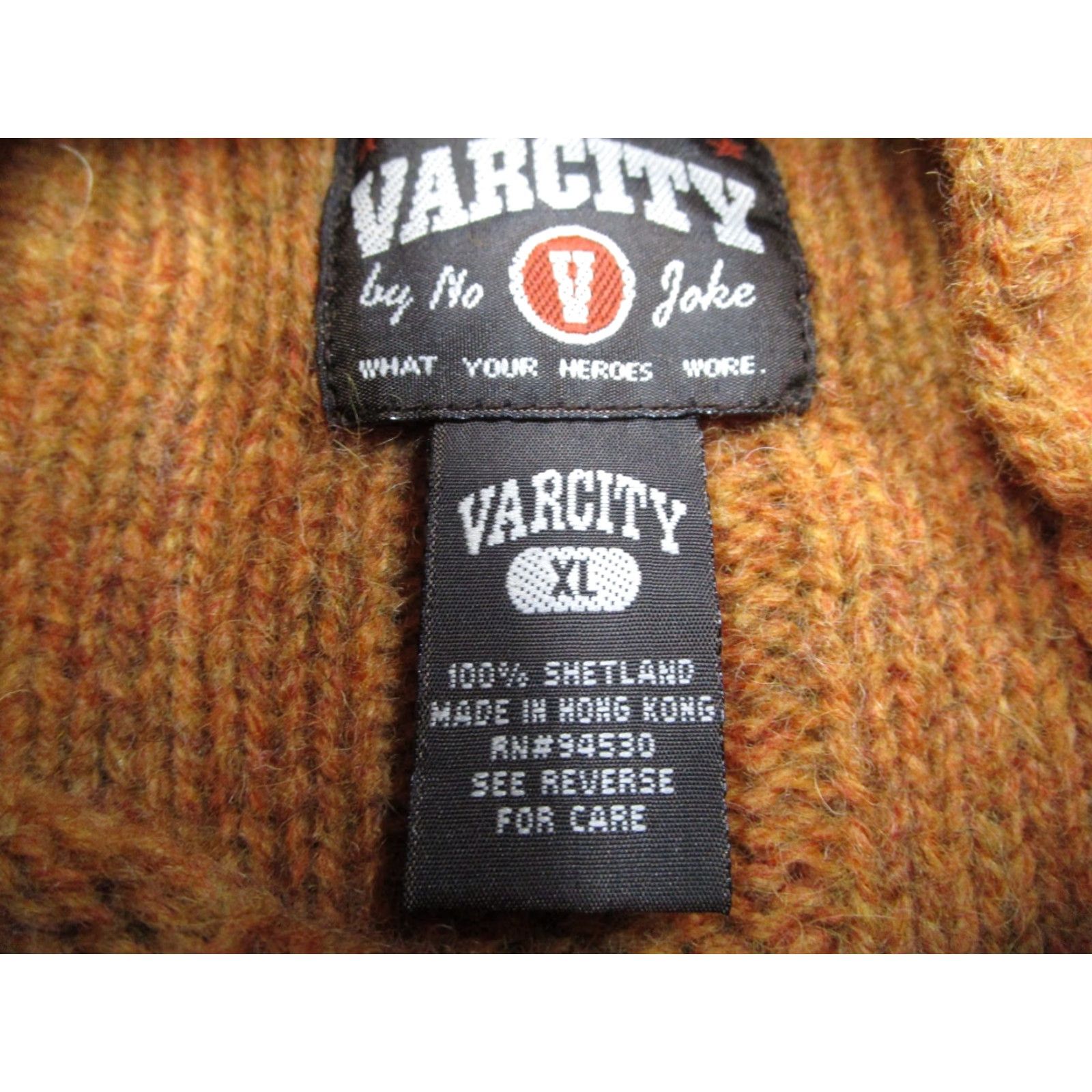 Vintage VINTAGE Varcity Sweater XL Brown Cable Knit Wool Turtleneck Pullover 90s Mens Size US XL / EU 56 / 4 - 3 Thumbnail