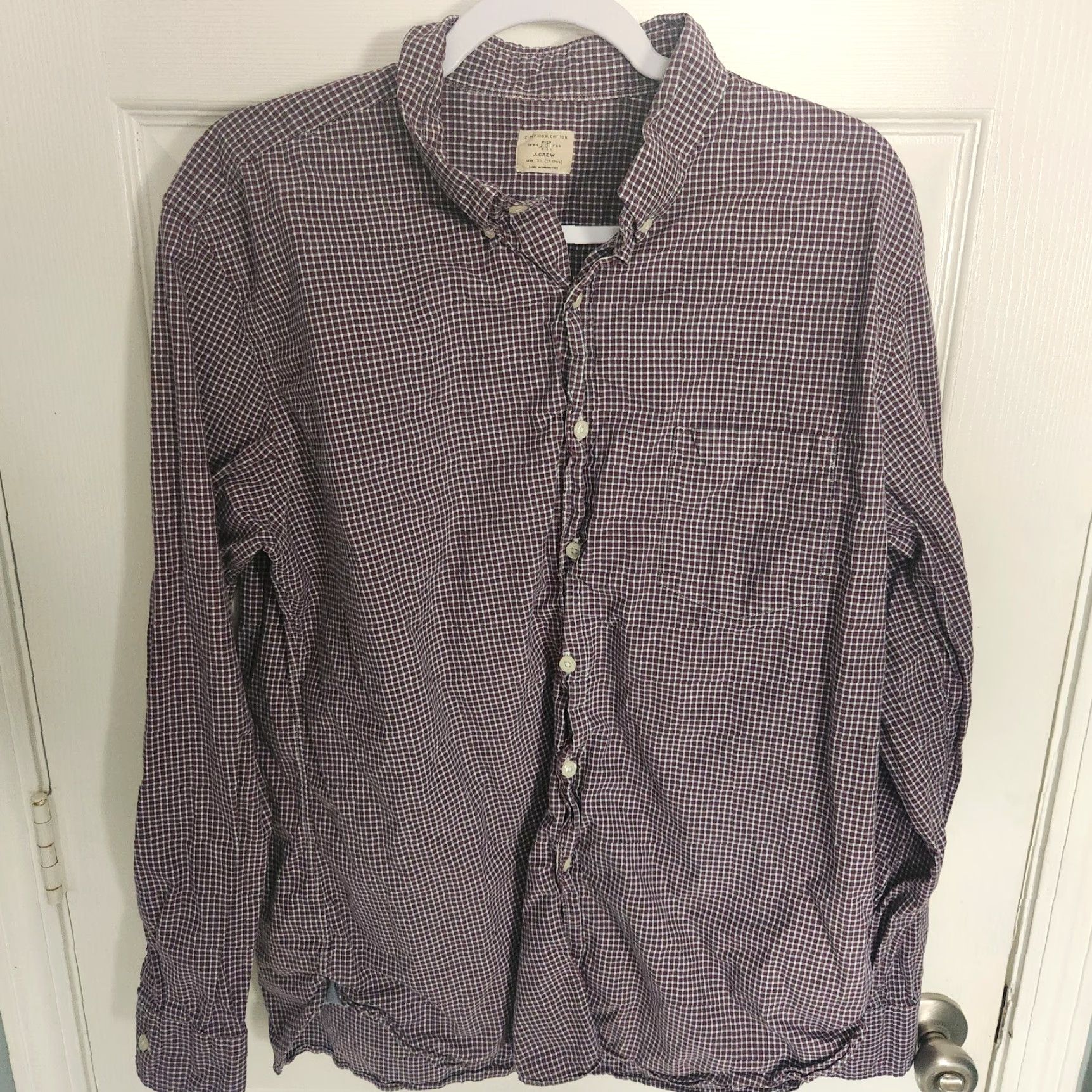 J.Crew J. Crew Button Up Shirt XL 4 Lot Men's Plaid Long Sleeve Cotton Button-Down Shirt Casual Weekend Classic Style Size US XL / EU 56 / 4 - 4 Thumbnail