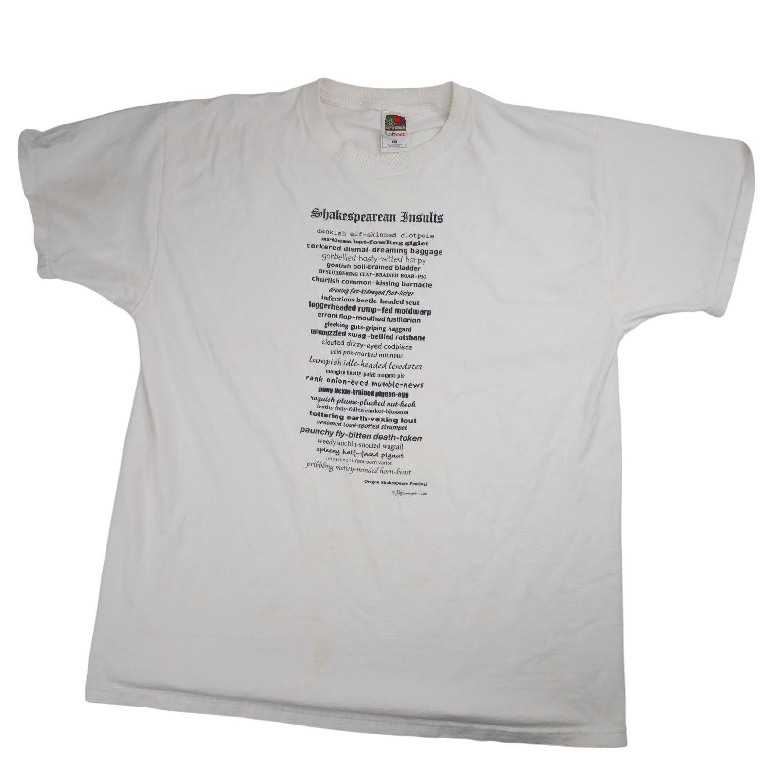 Vintage Vintage Shakespearean Insults Graphic Slogan T Shirt Size US XL / EU 56 / 4 - 1 Thumbnail