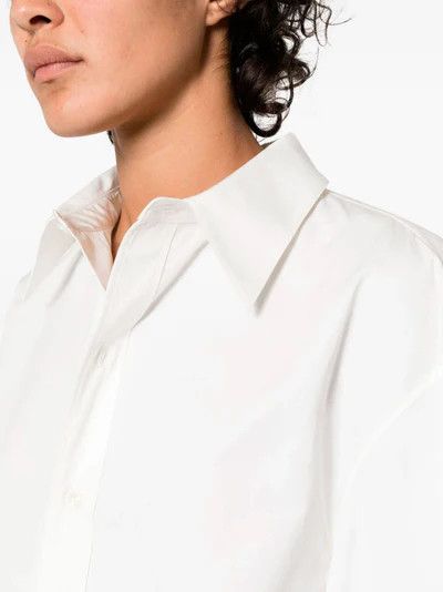 Saint Laurent Paris oc11z0126 789413 Oversized Shirt in Poplin in White Size M / US 6-8 / IT 42-44 - 6 Thumbnail