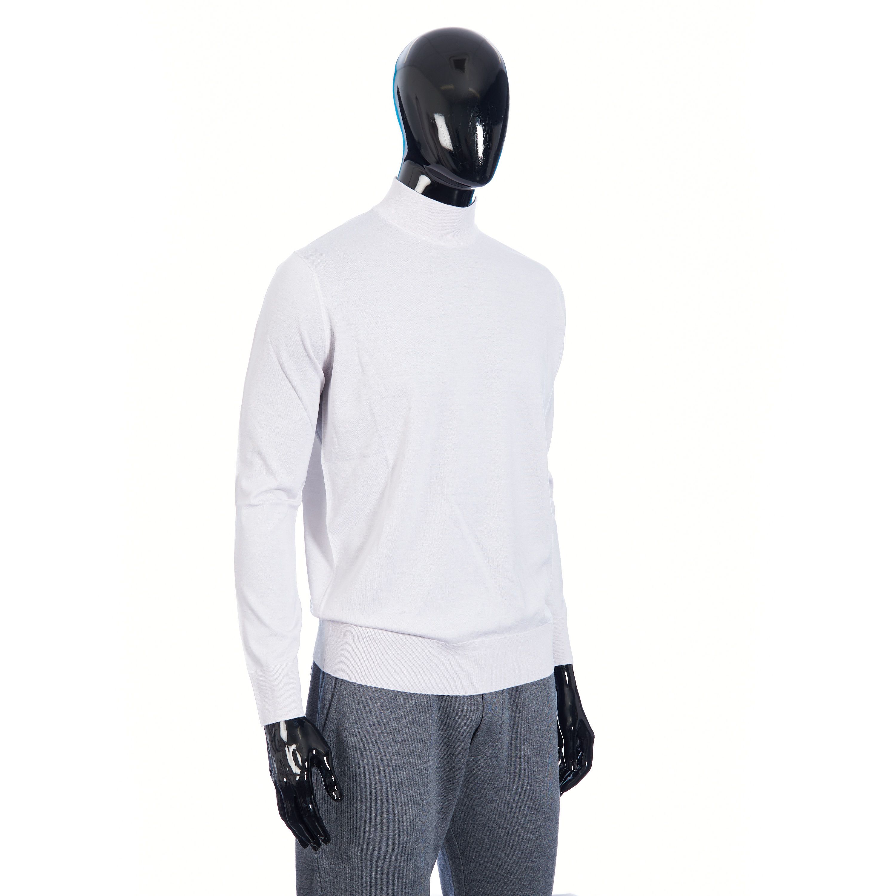 Loro Piana Lupetto Sweater Mock Neck In Ice White Wish Wool Size US M / EU 48-50 / 2 - 8 Thumbnail