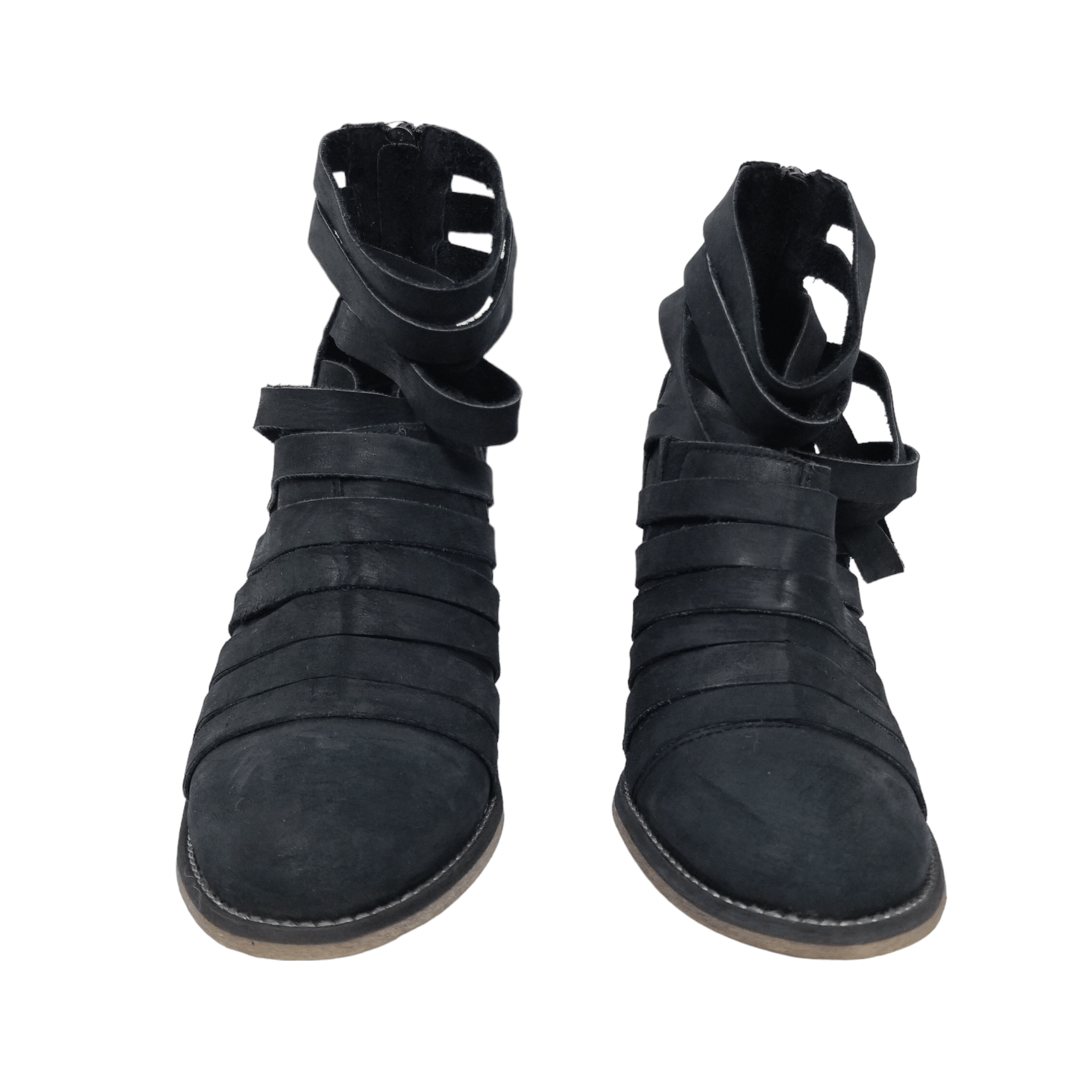 Free People Hybrid Strappy Stacked Heel Ankle Boots Size US 8 / IT 38 - 3 Thumbnail