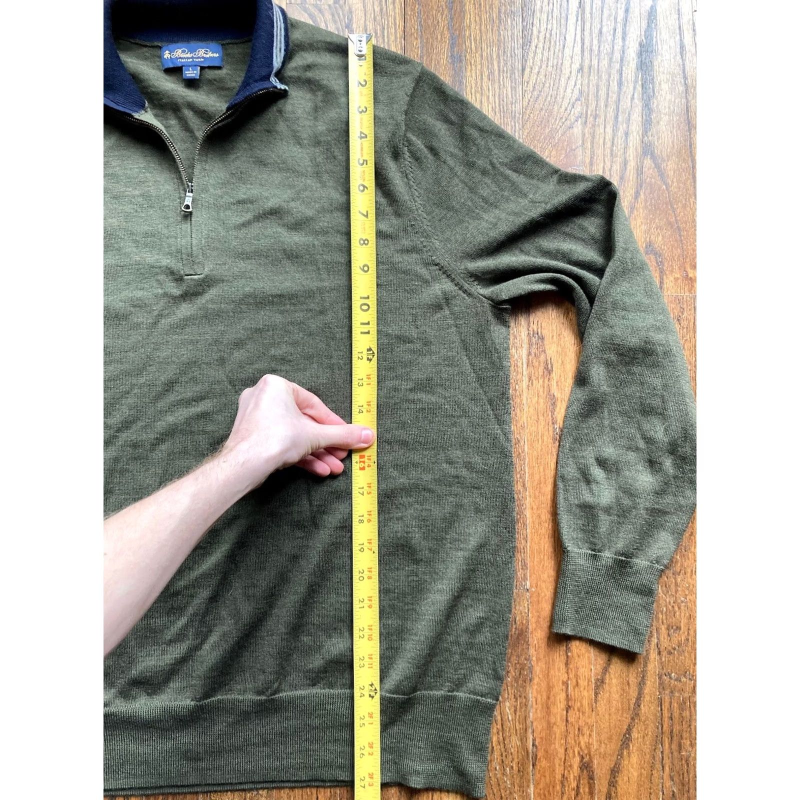 Brooks Brothers Brooks Brothers Sweater Shirt Mens Size L Wool Green 1/4 Zip Mock Neck Knitted Knit Zipper Regular Fit Classic Italian Nature Outdoor Preppy Pullover Size US L / EU 52-54 / 3 - 7 Thumbnail