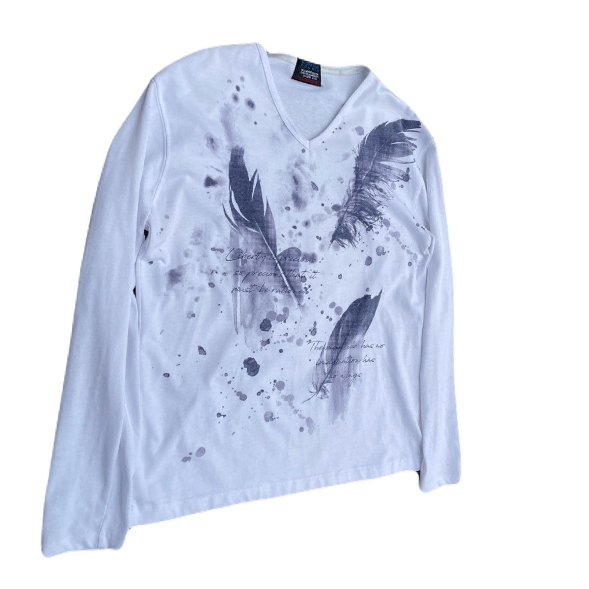 If Six Was Nine 2000s Japanese archive Vkei Feather Poem Long Sleeve Tee Size US S / EU 44-46 / 1 - 3 Thumbnail