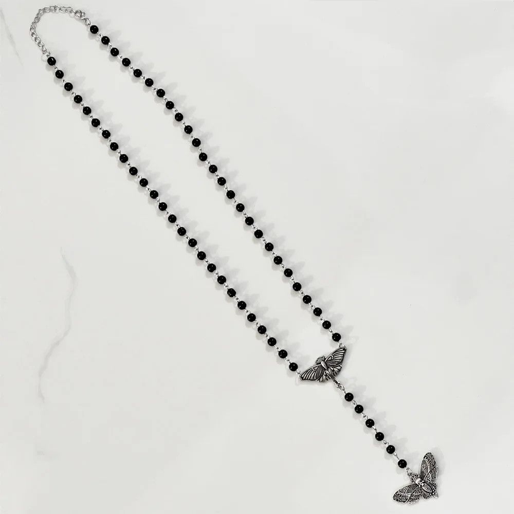 Jewelry Rosary Vintage Moth Charm Long Necklace Size ONE SIZE - 2 Thumbnail