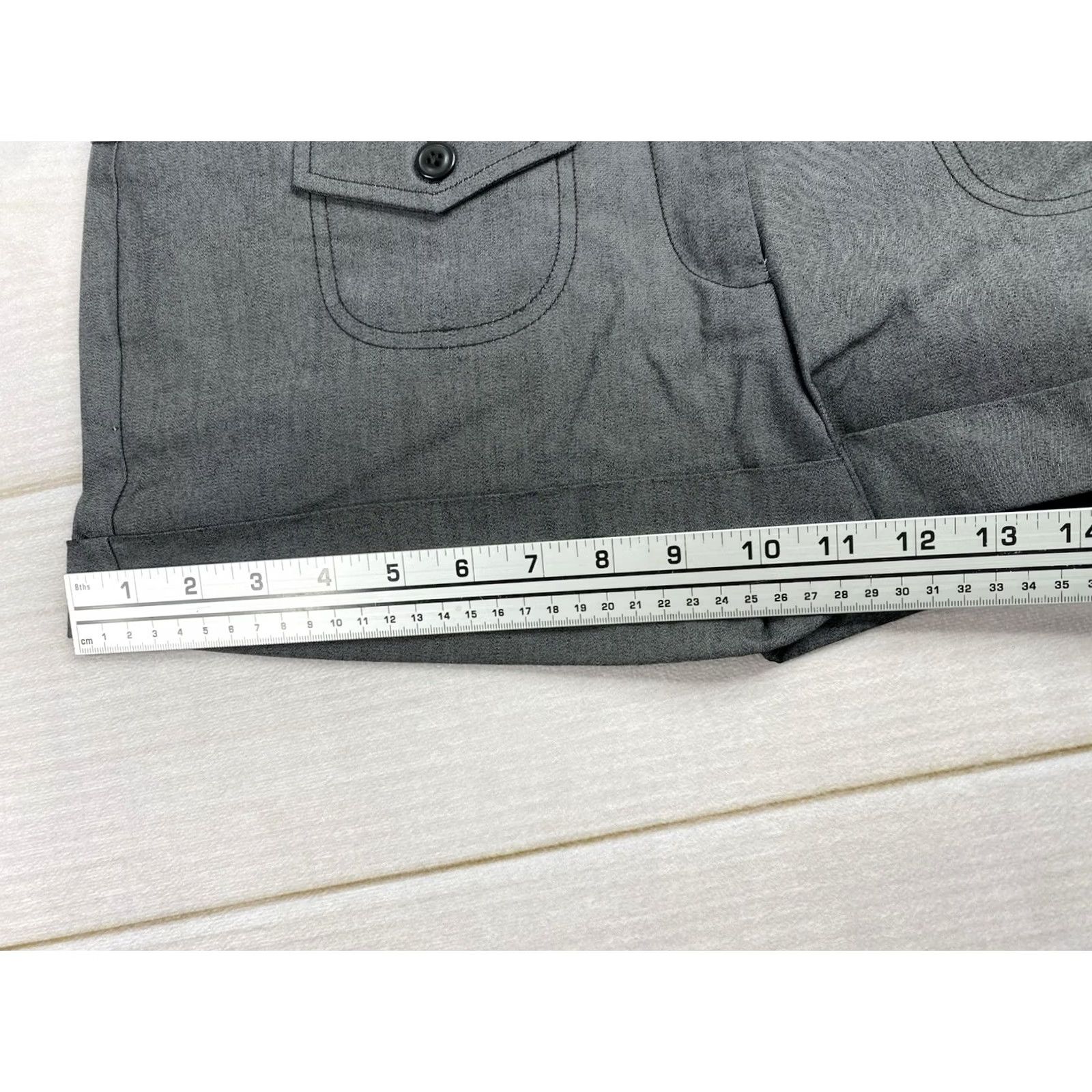 Vintage VINTAGE Charlotte Russe Hot Pants Shorts 11 Gray Mid Rise Twill Cotton Blend Juniors Women Size 24" / US 00 / IT 34 - 6 Thumbnail