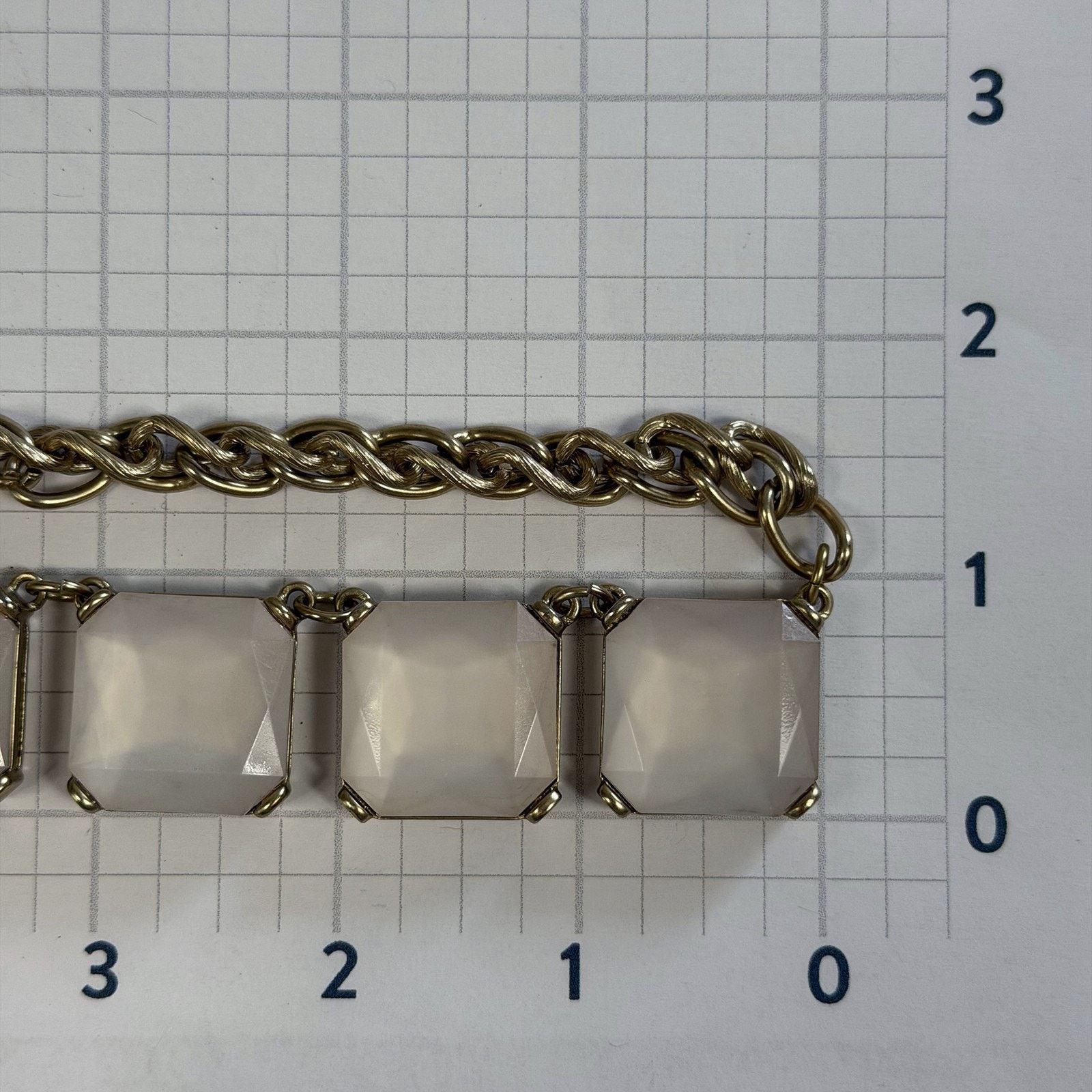Loft Loft White Statement Necklace Faux Faceted Square Gems 2000s Size ONE SIZE - 9 Thumbnail