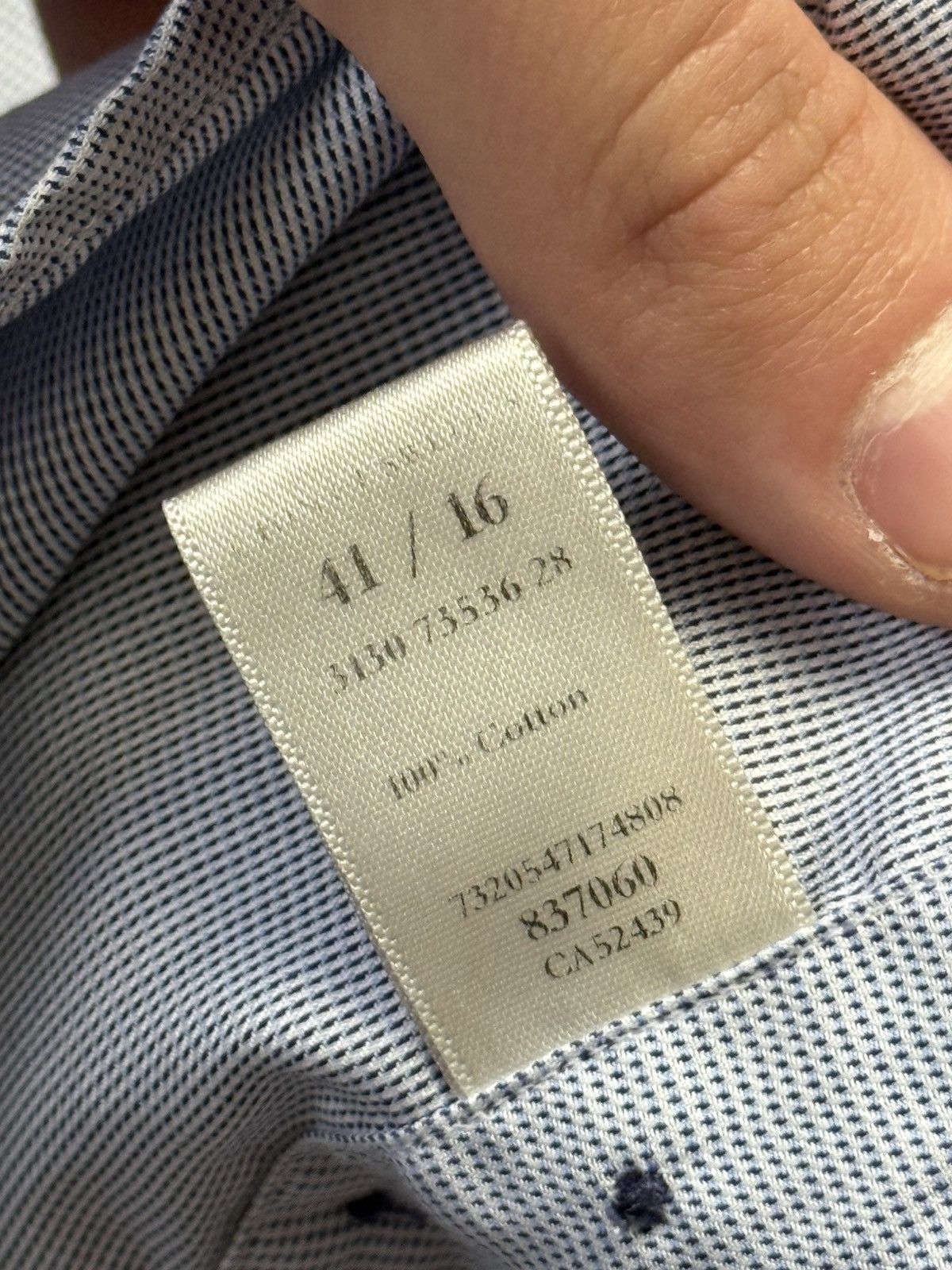 Eton ETON Mens Button Down Blue Cotton Slim Long Sleeve Shirt Size US L / EU 52-54 / 3 - 21 Thumbnail