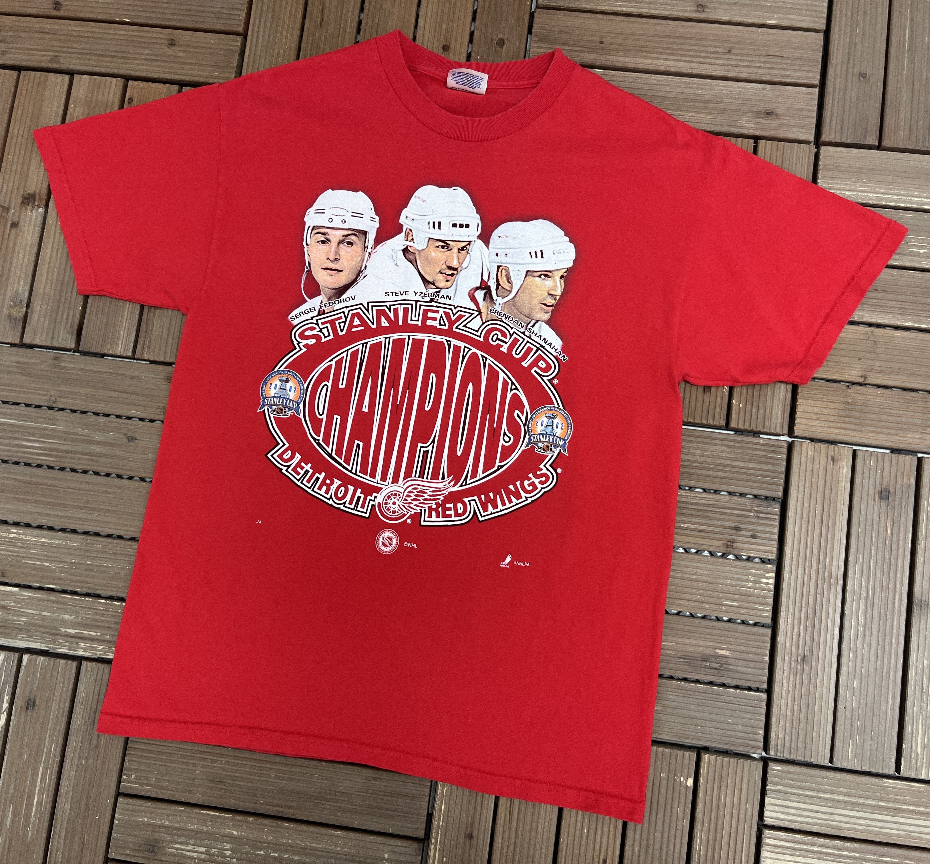 Vintage Detroit Red Wings Stanley Cup Champions 2002 Vintage Tee Size US L / EU 52-54 / 3 - 3 Thumbnail