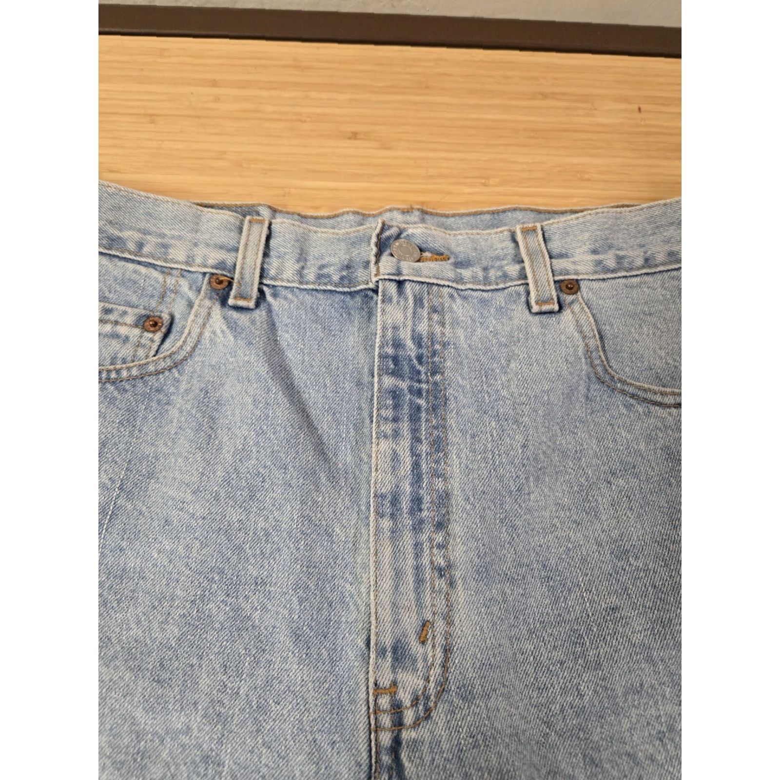 Levi's VINTAGE Levi’s 505 Denim Jean Shorts Mens Size 36 Blue 90s Y2K Distressed Pockets Button Logo Denim Cotton Mexico Regular Size US 36 / EU 52 - 2 Thumbnail