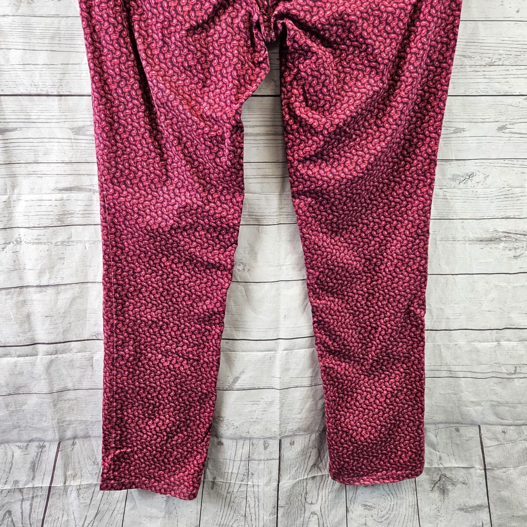 Loft LOFT Jeans Womens Modern Straight Paisley Purple Pink 8 Denim Cotton Blend Inseam 31 in Rise 8.5 in N/A Size 30" / US 8 / IT 44 - 5 Thumbnail