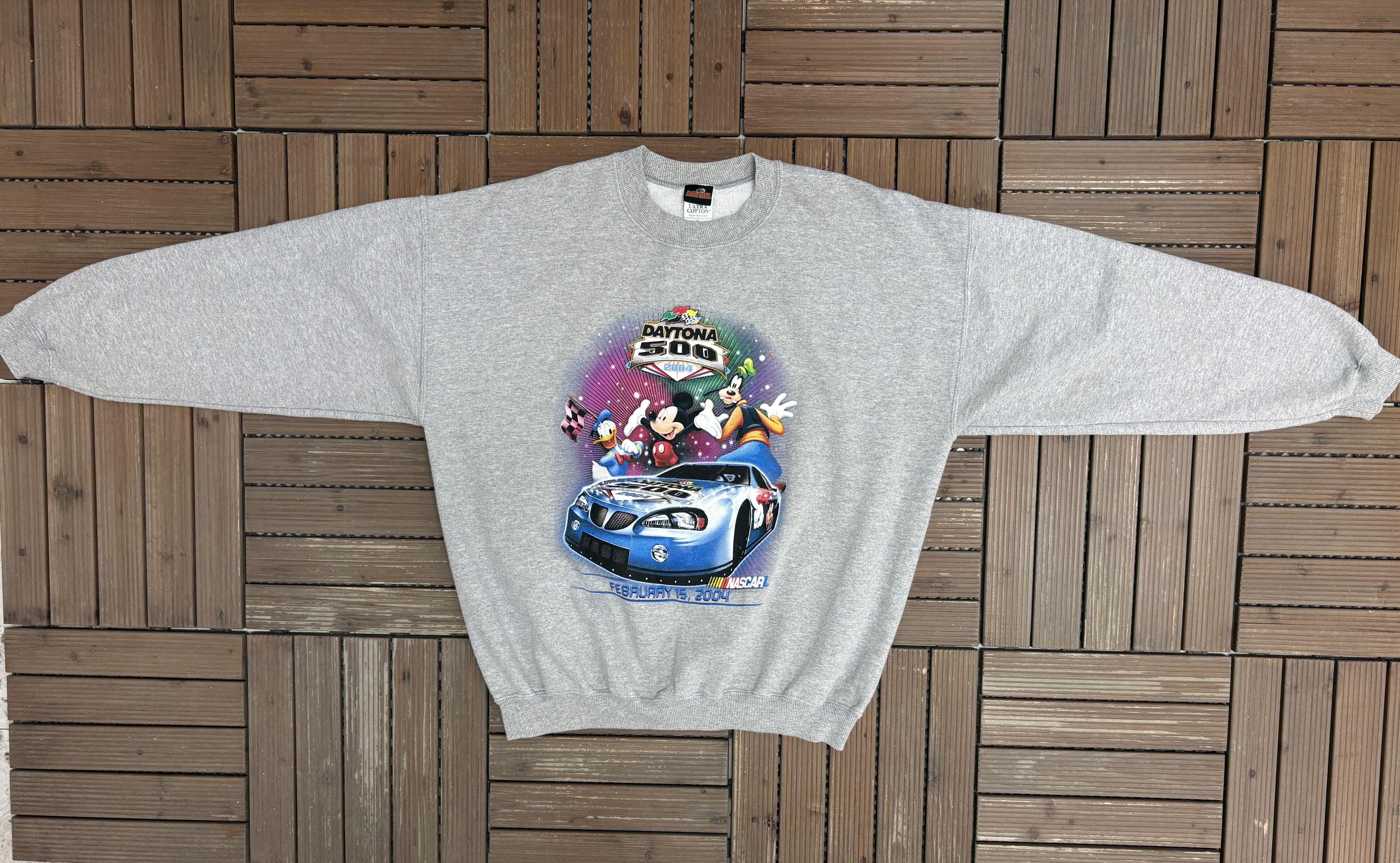 Vintage Daytona 500 2004 Disney Vintage Grey Crewneck Sweater Size US XL / EU 56 / 4 - 5 Thumbnail